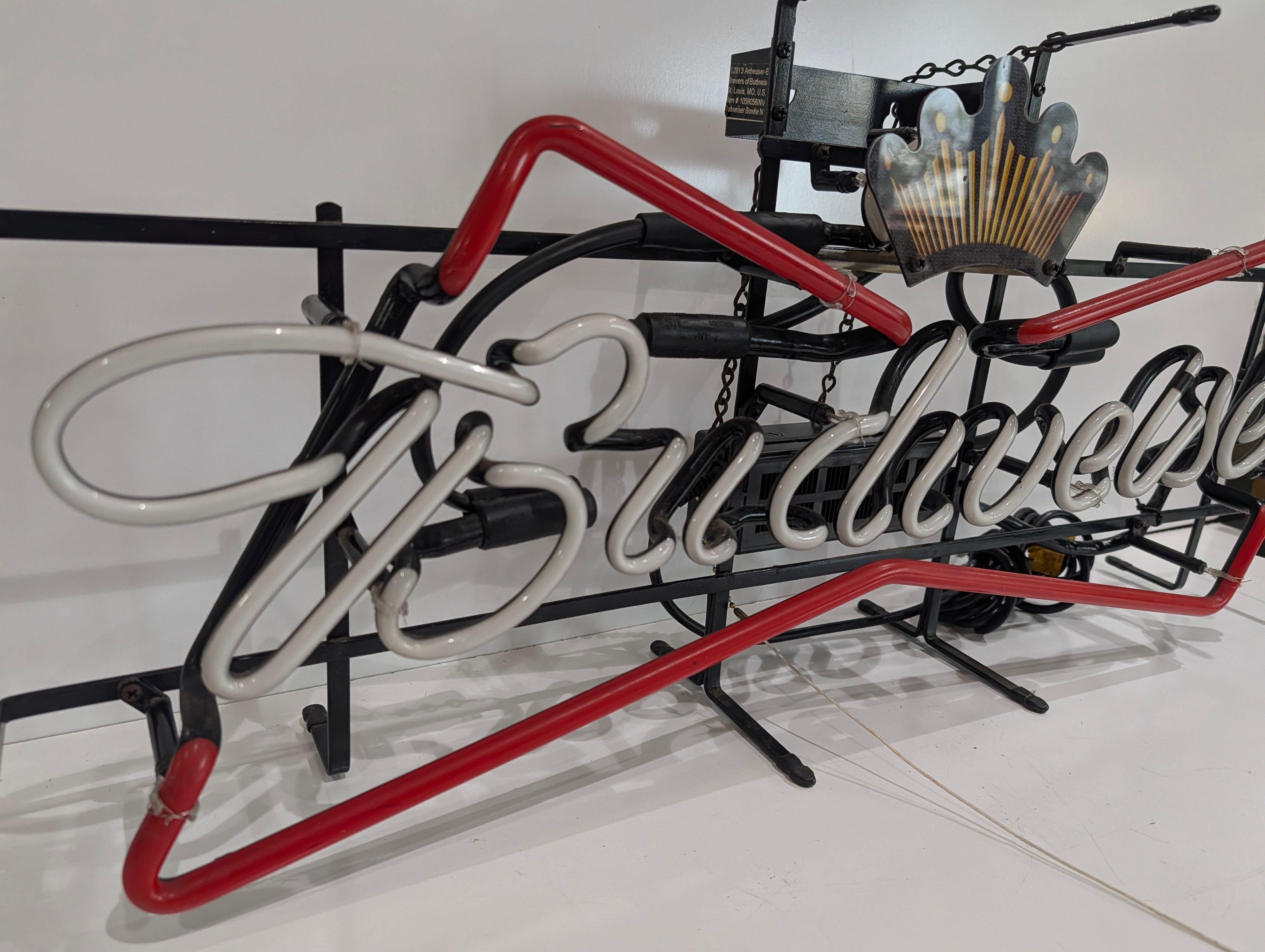 Vintage Budweiser Neon Beer Sign Crown Logo Bar Light Display Non Working