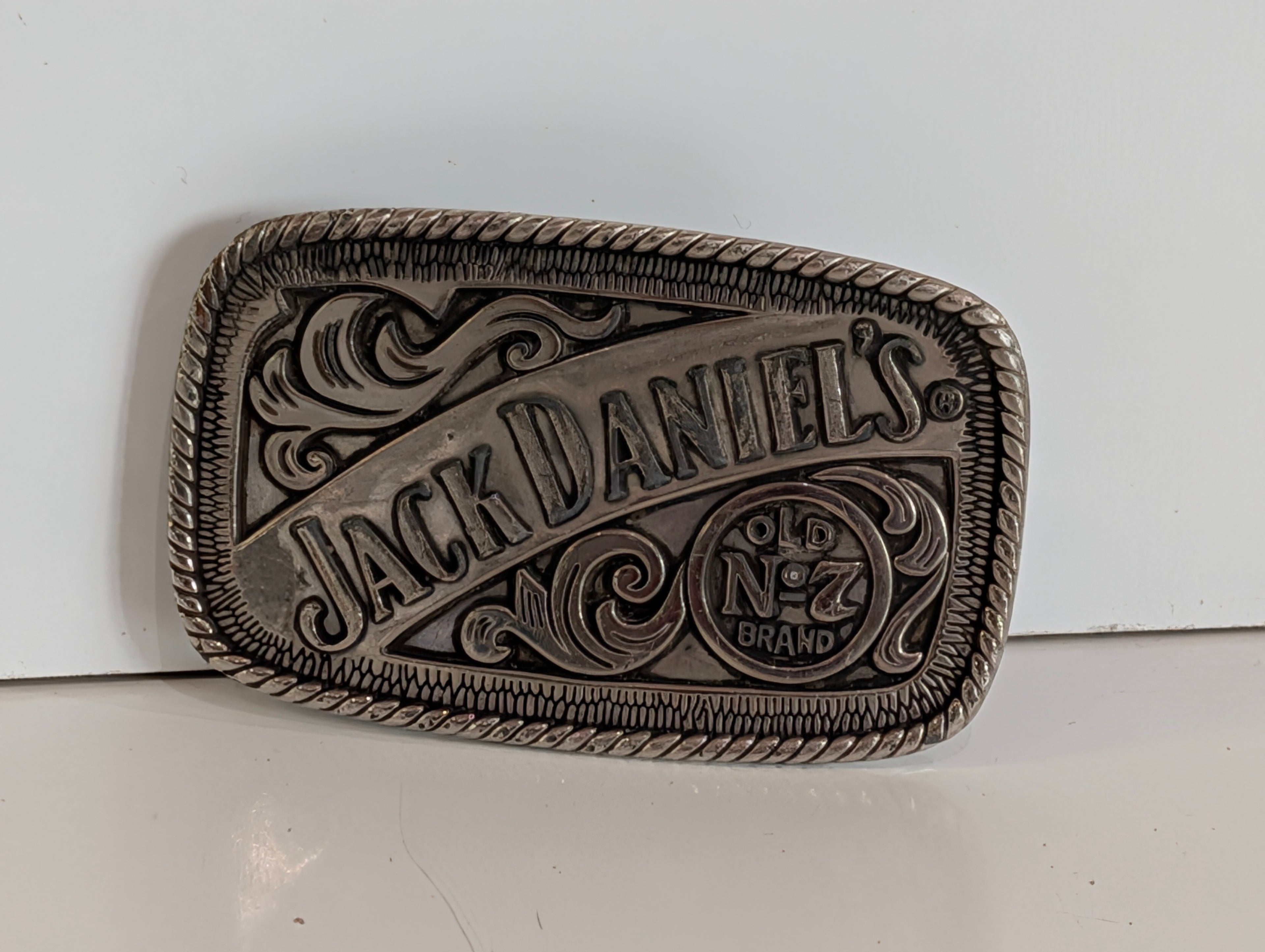 Vintage 2005 Jack Daniels Old No 7 Brand Belt Buckle Western Whiskey Logo