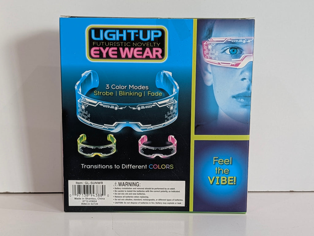 Light Up Futuristic Novelty LED Eye Wear Glasses Party Concert Rave Gear