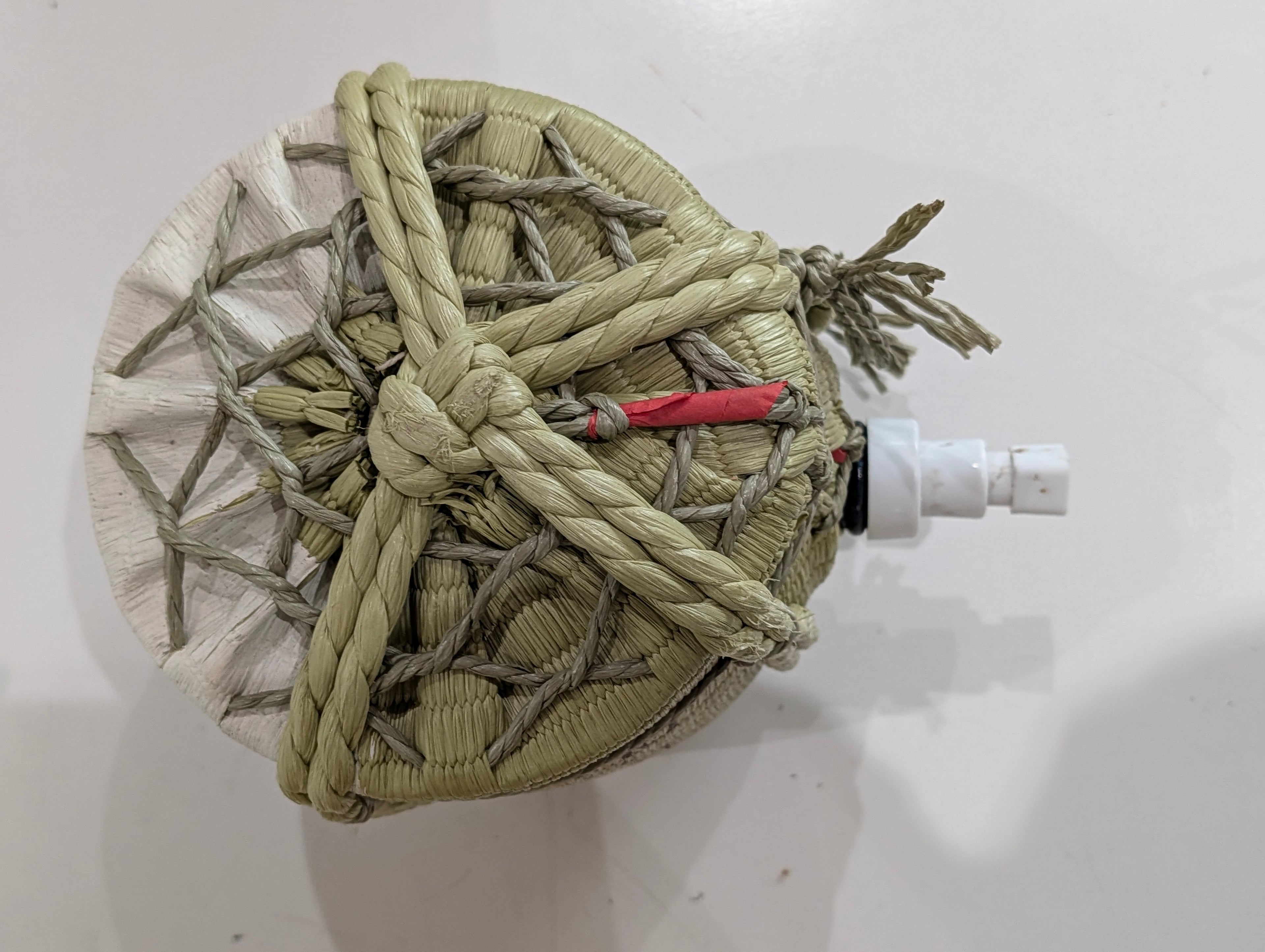Vintage Ozeki Sake Barrel Jug Dispenser Straw Wrapped 1.5L Japanese Decor