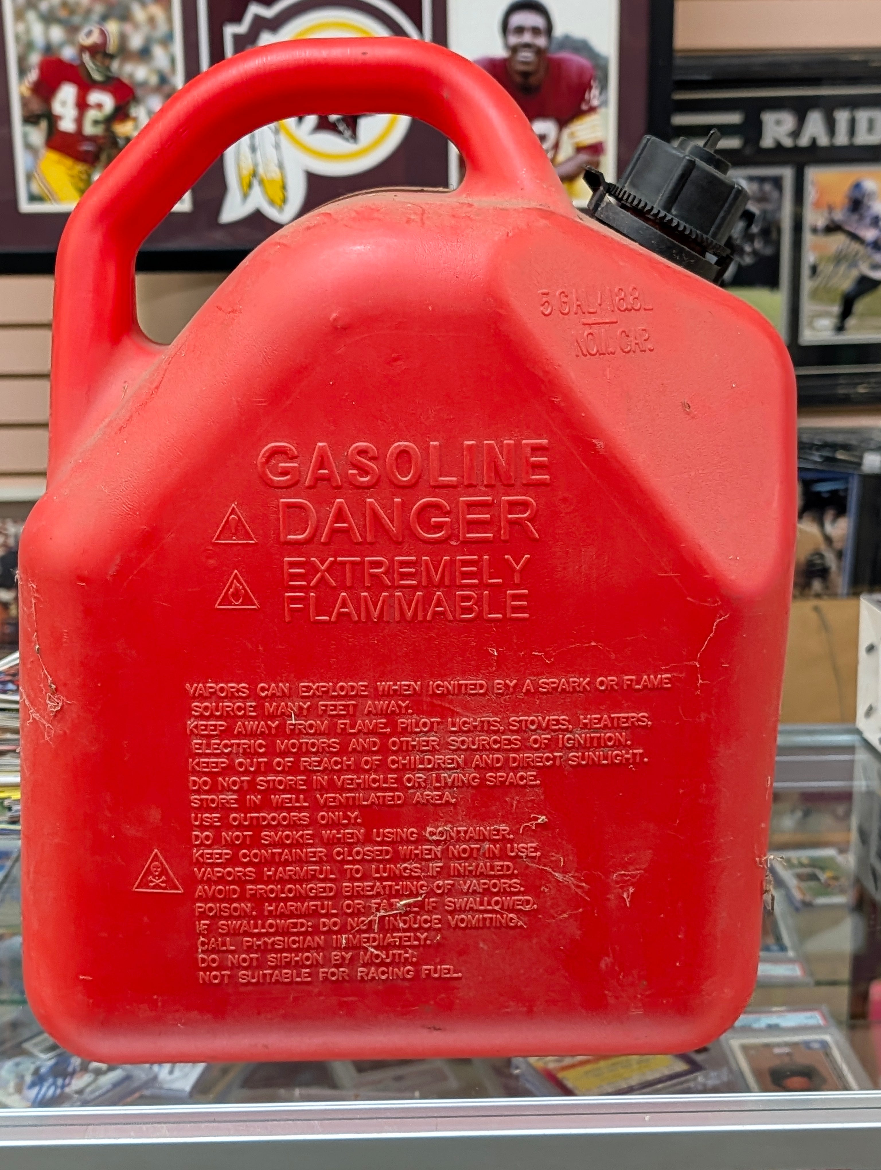5 Gallon Plastic Gas Can Fuel Container Red Portable Safety Spout Cap Jug