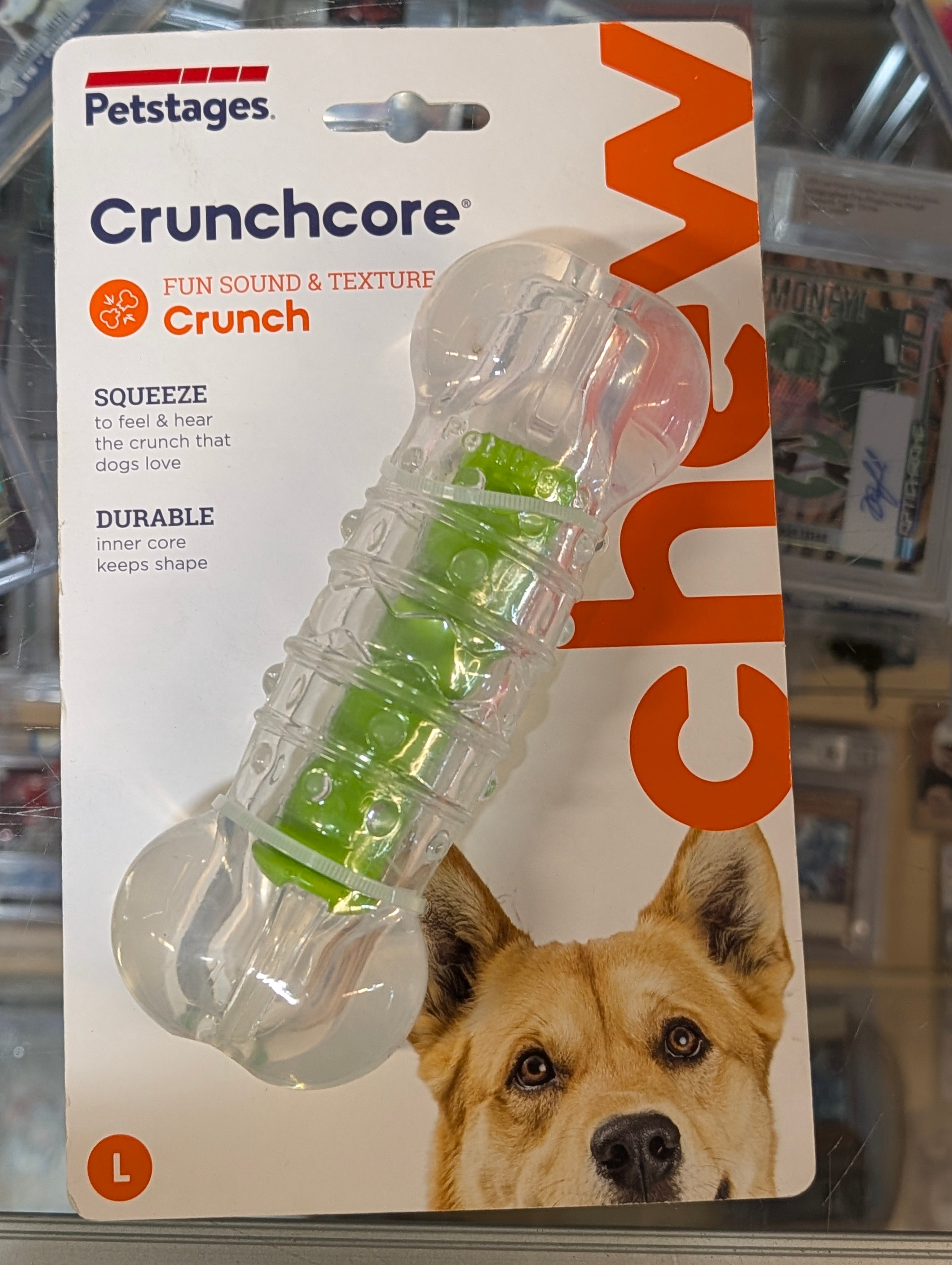 Petstages Crunchcore Dog Chew Toy Large Durable Squeaky Crunch Bone Toy L