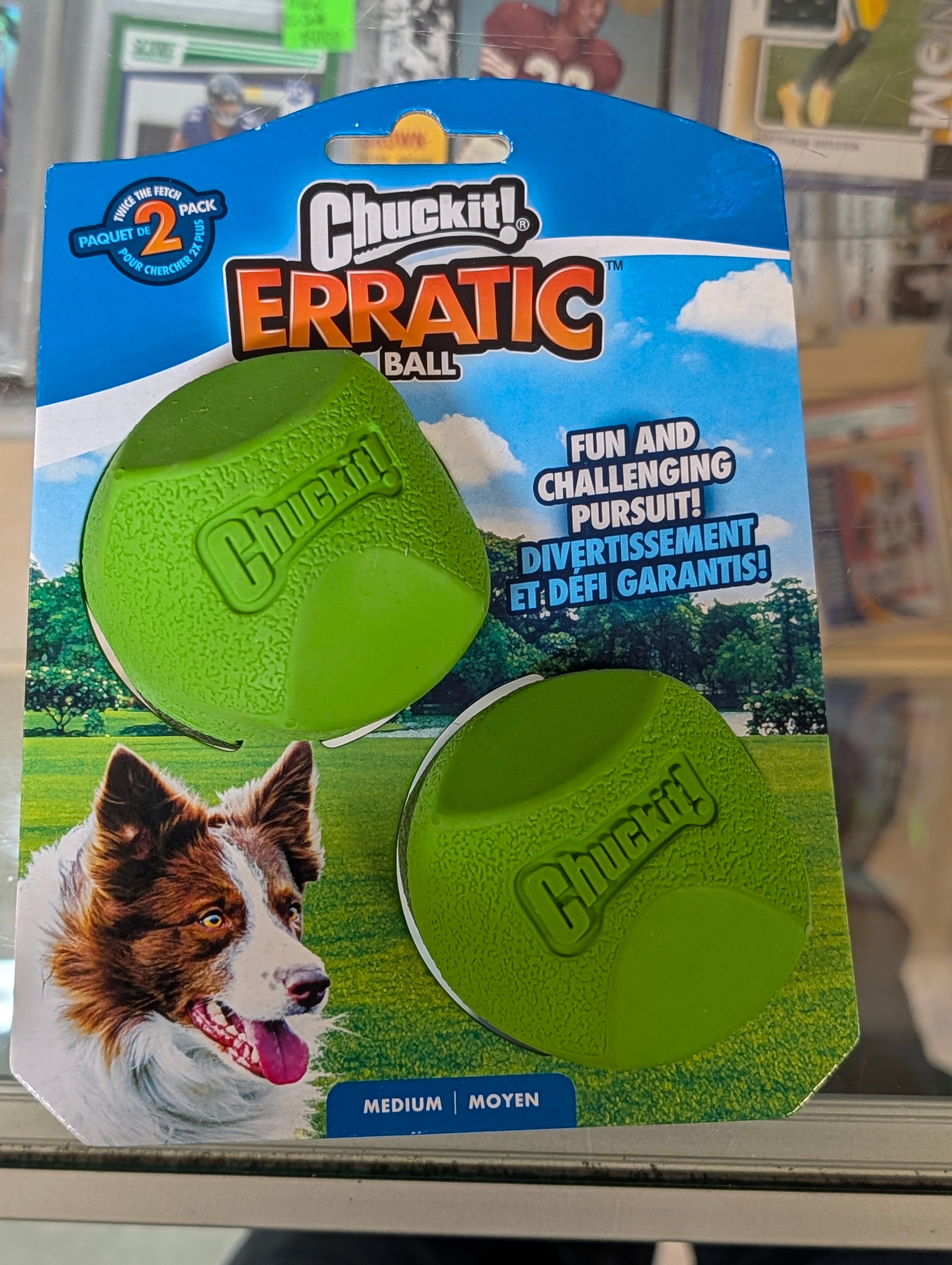 Chuckit Erratic Ball Medium 2 Pack Dog Fetch Toy Durable Rubber Bounce Balls