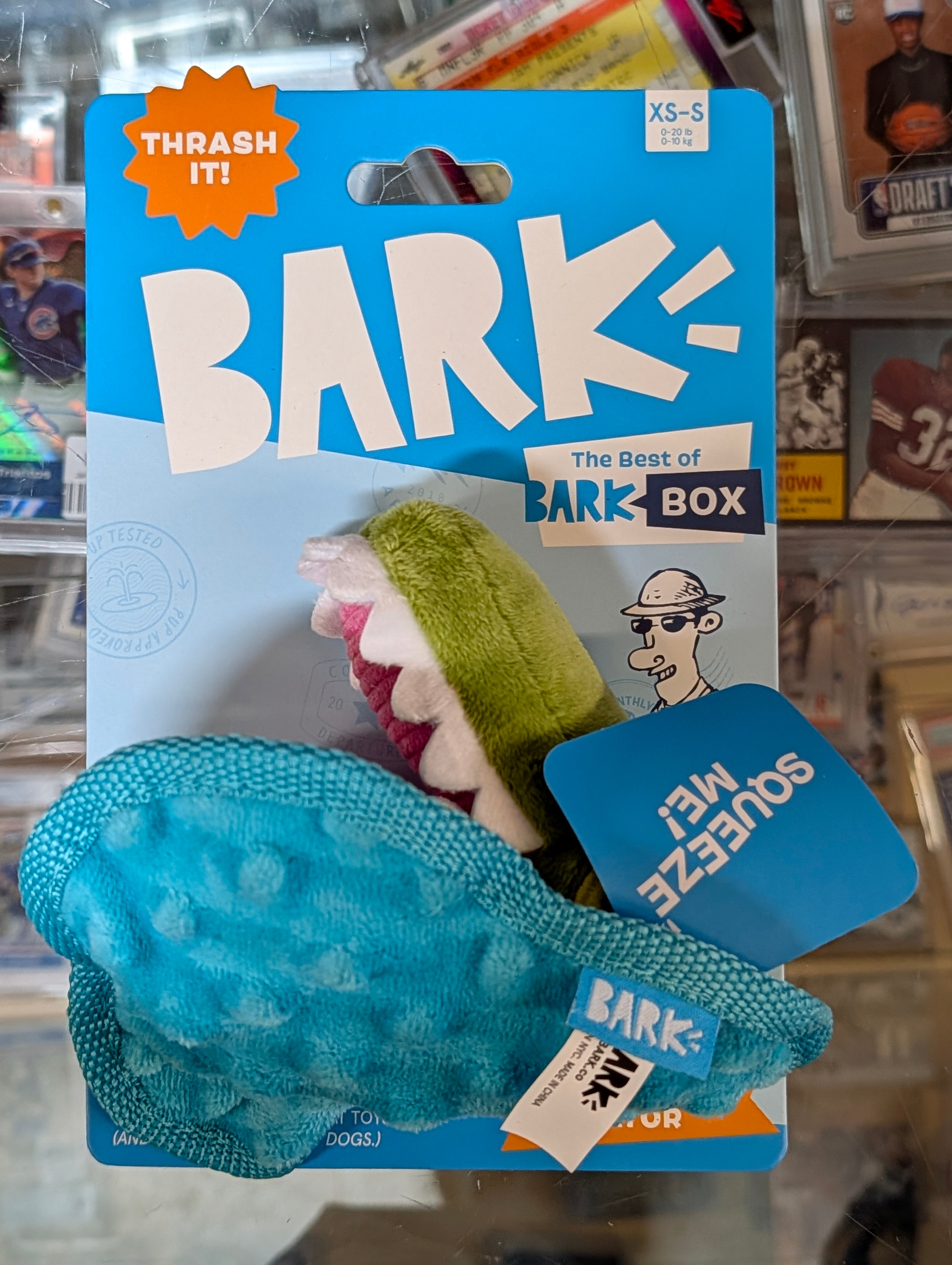 BARK Box Plush Dog Toy Thrash It Shark Squeeze Me XS Small Puppy Chew Toy