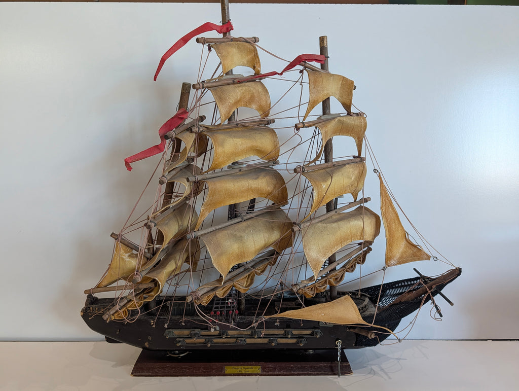 Vintage Spanish Frigate Model Ship 1780 Wooden Sailing Ship Display Nautical