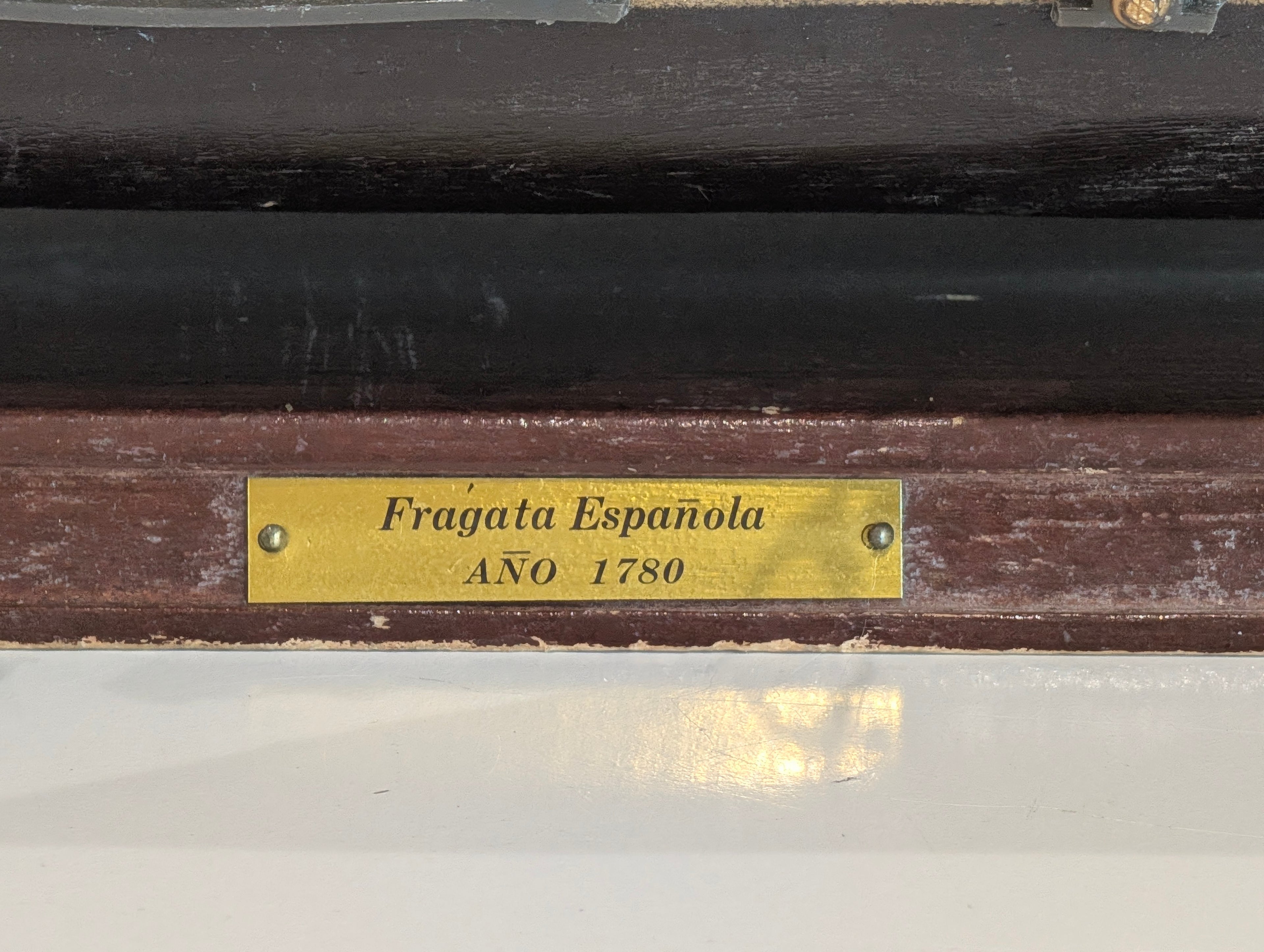 Vintage Spanish Frigate Model Ship 1780 Wooden Sailing Ship Display Nautical