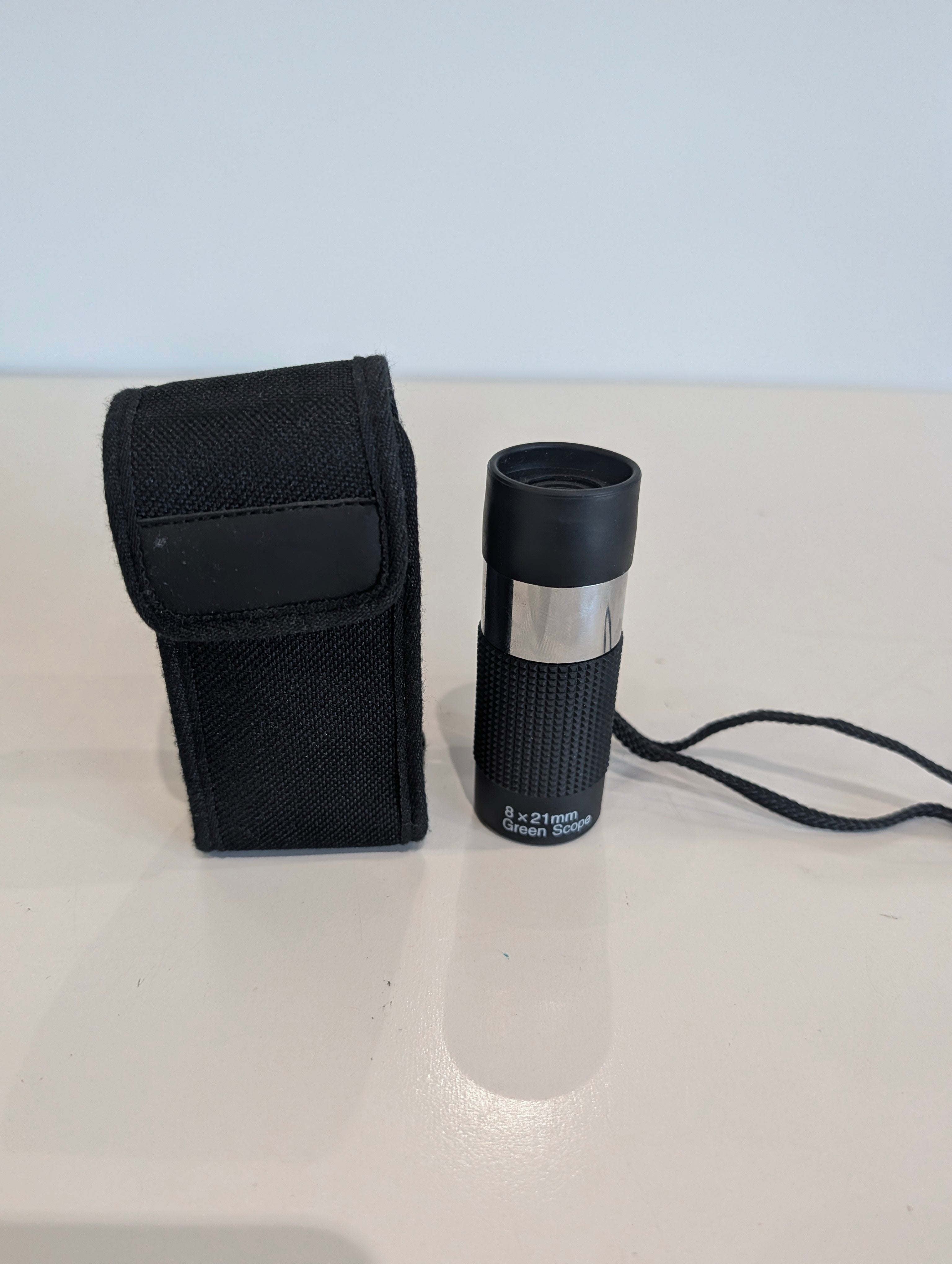 8x21mm Compact Monocular Green Scope With Case Portable Pocket Telescope