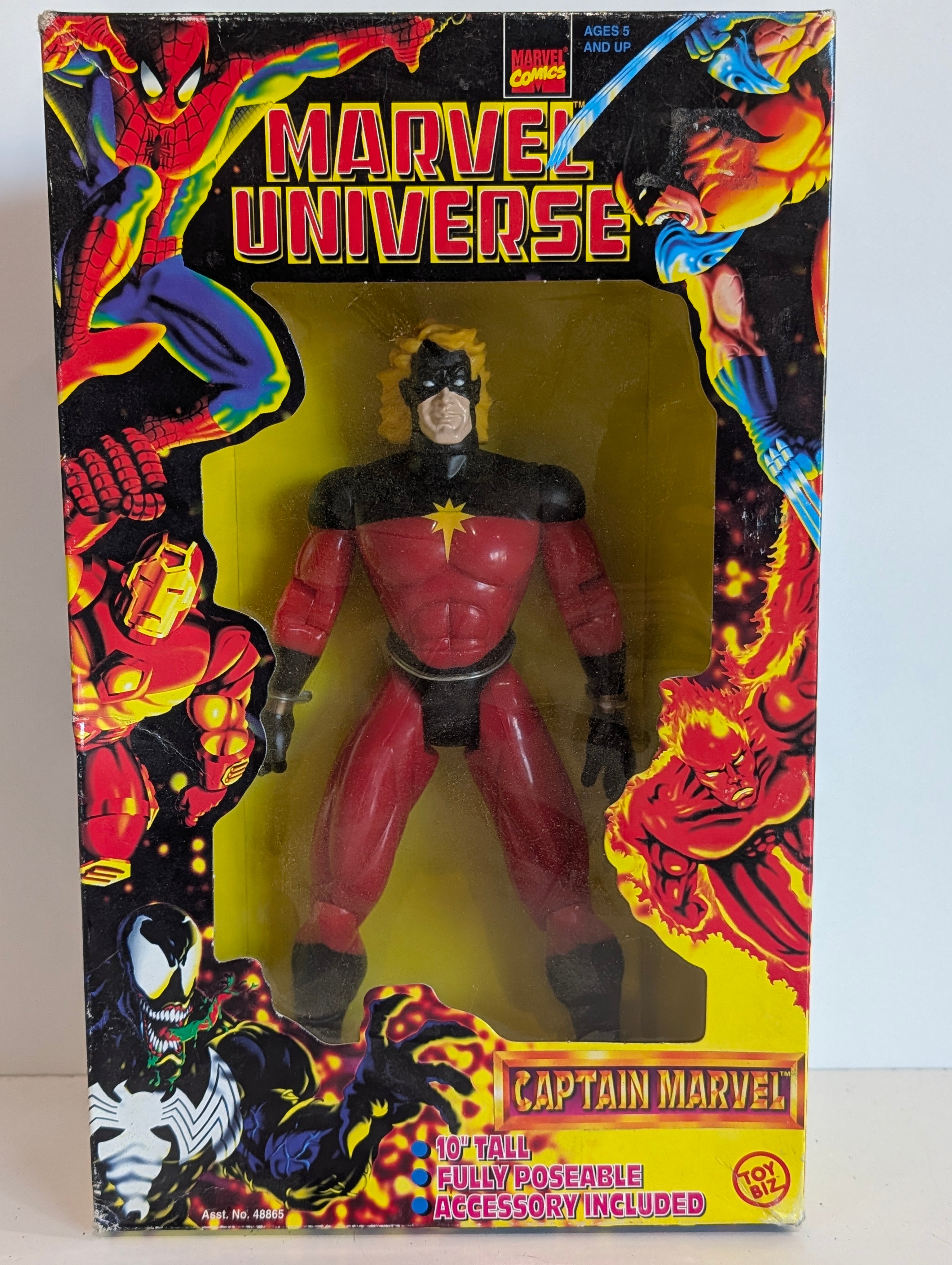 Captain Marvel - Vintage 1995 Toy Biz Marvel Universe Captain Marvel 10 Inch Action Figure In Box