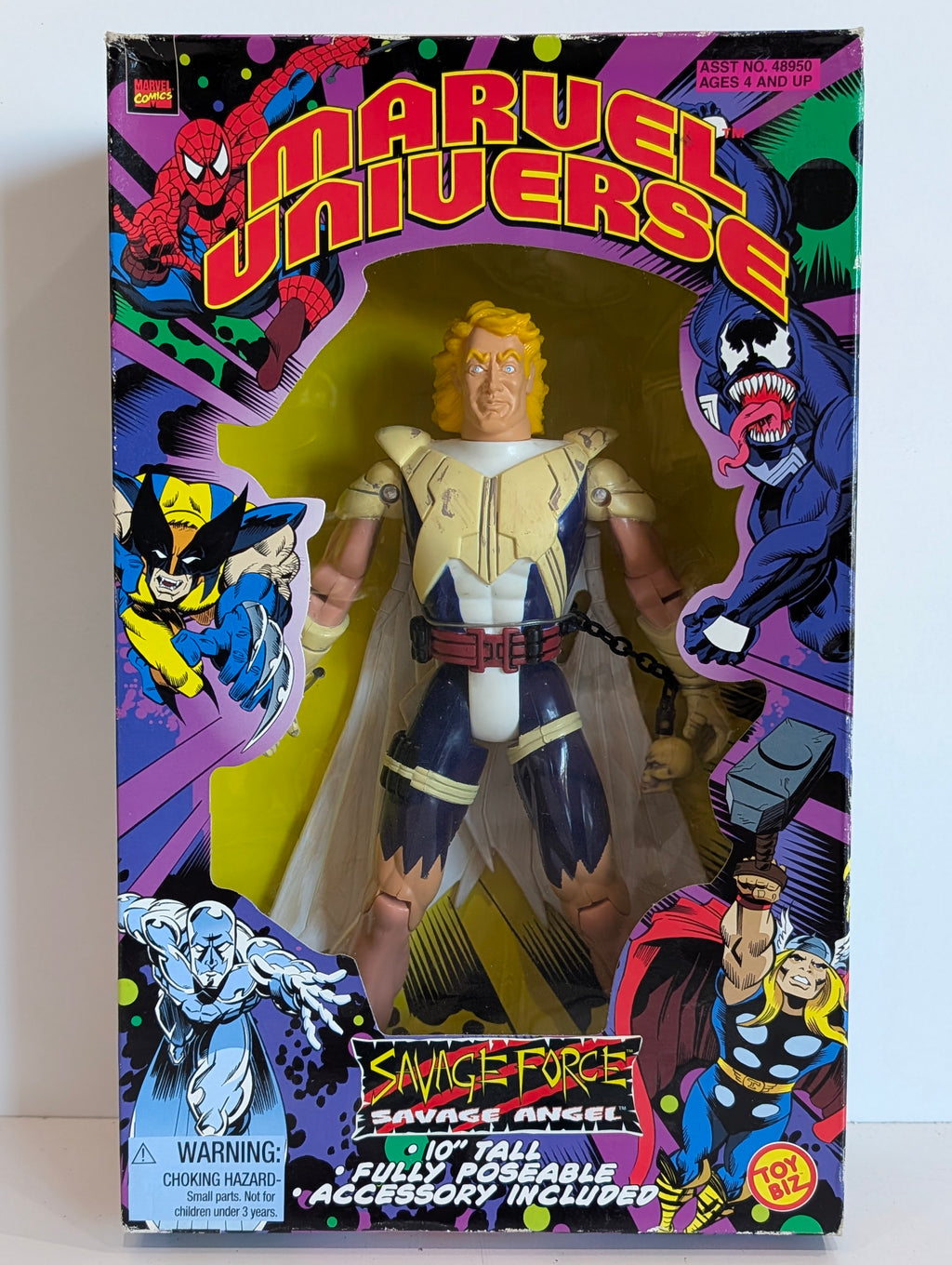 Angel - Vintage 1998 Toy Biz Marvel Universe Savage Force Angel 10 Inch Figure MIB