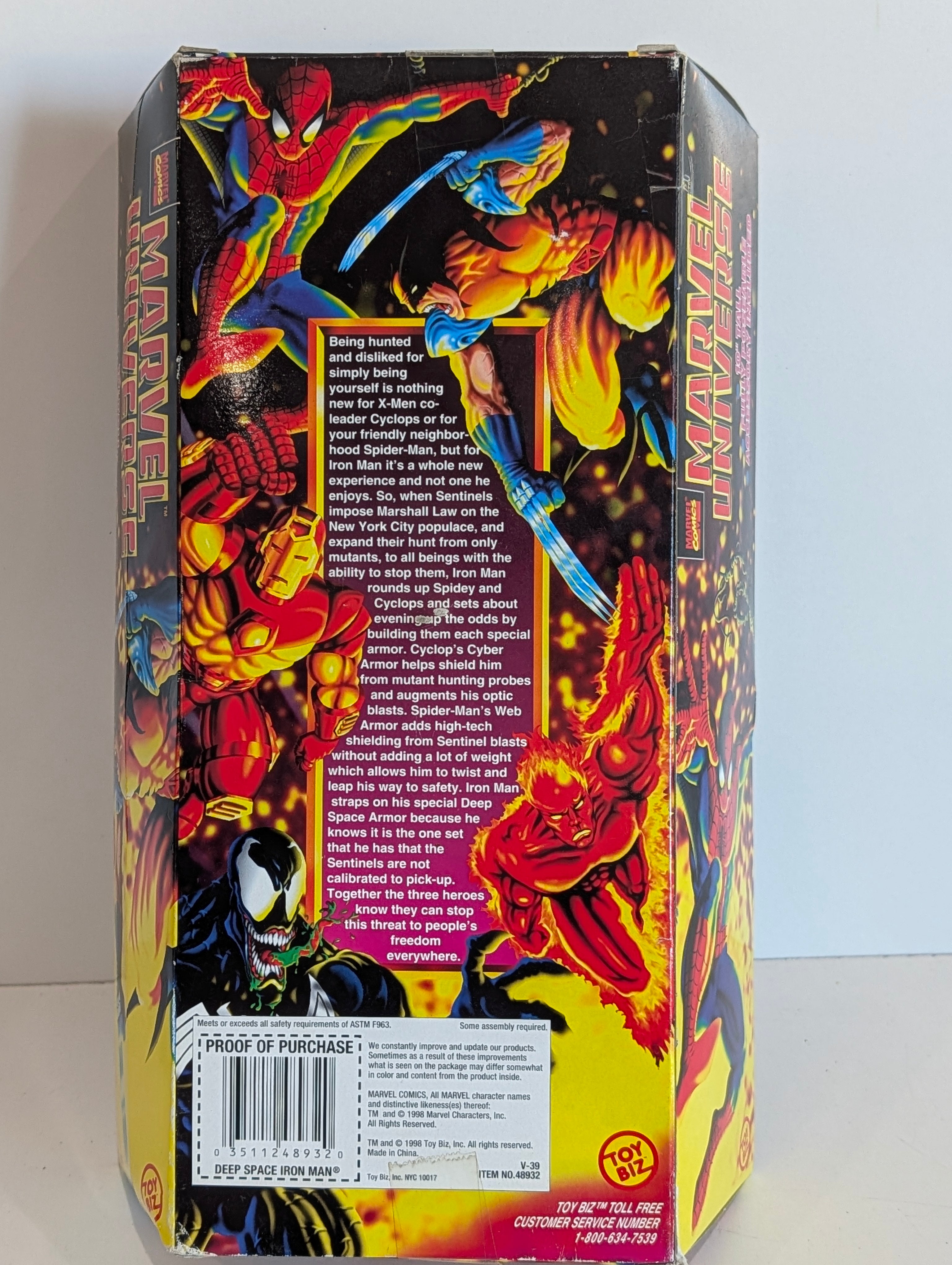 Iron Man - Vintage 1998 Toy Biz Marvel Universe Deep Space Iron Man 10 Inch Figure MIB