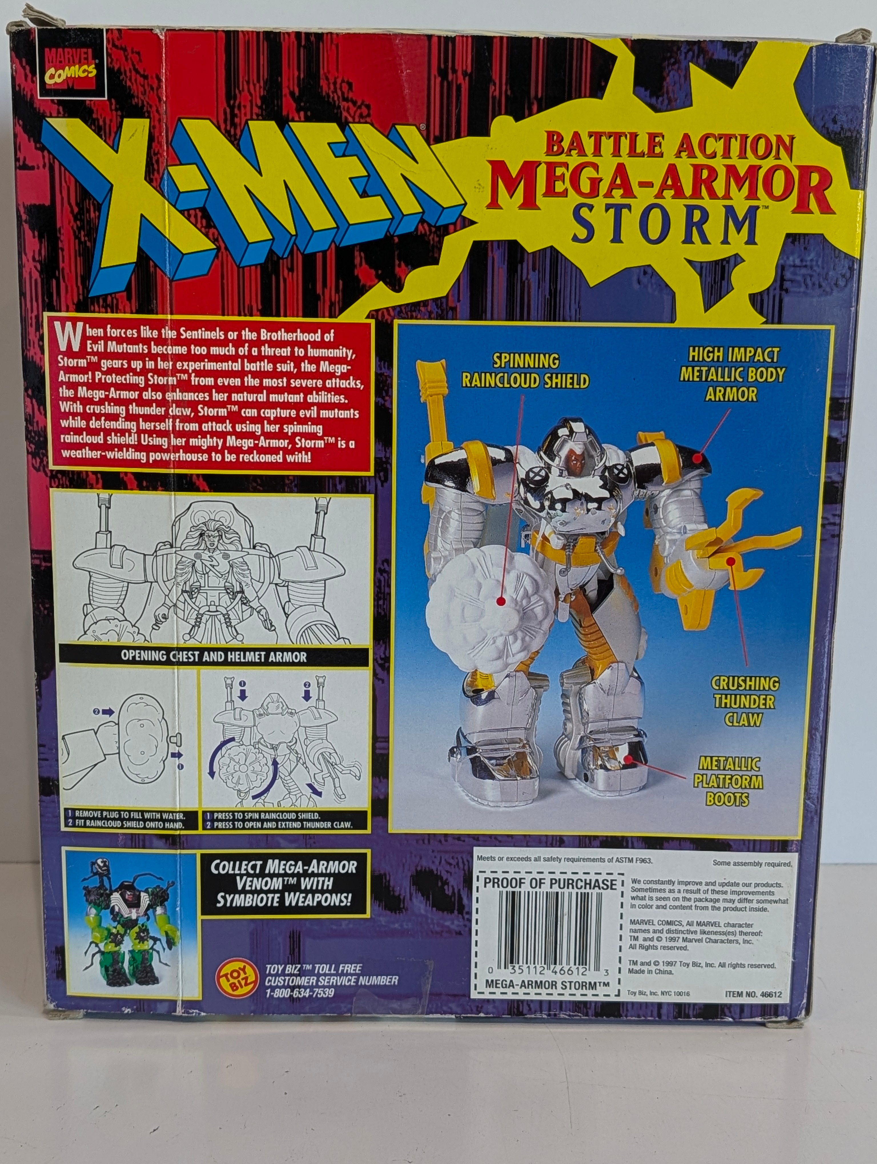 Storm - Vintage 1997 Toy Biz X-Men Mega Armor Storm Battle Action Figure Sealed Box