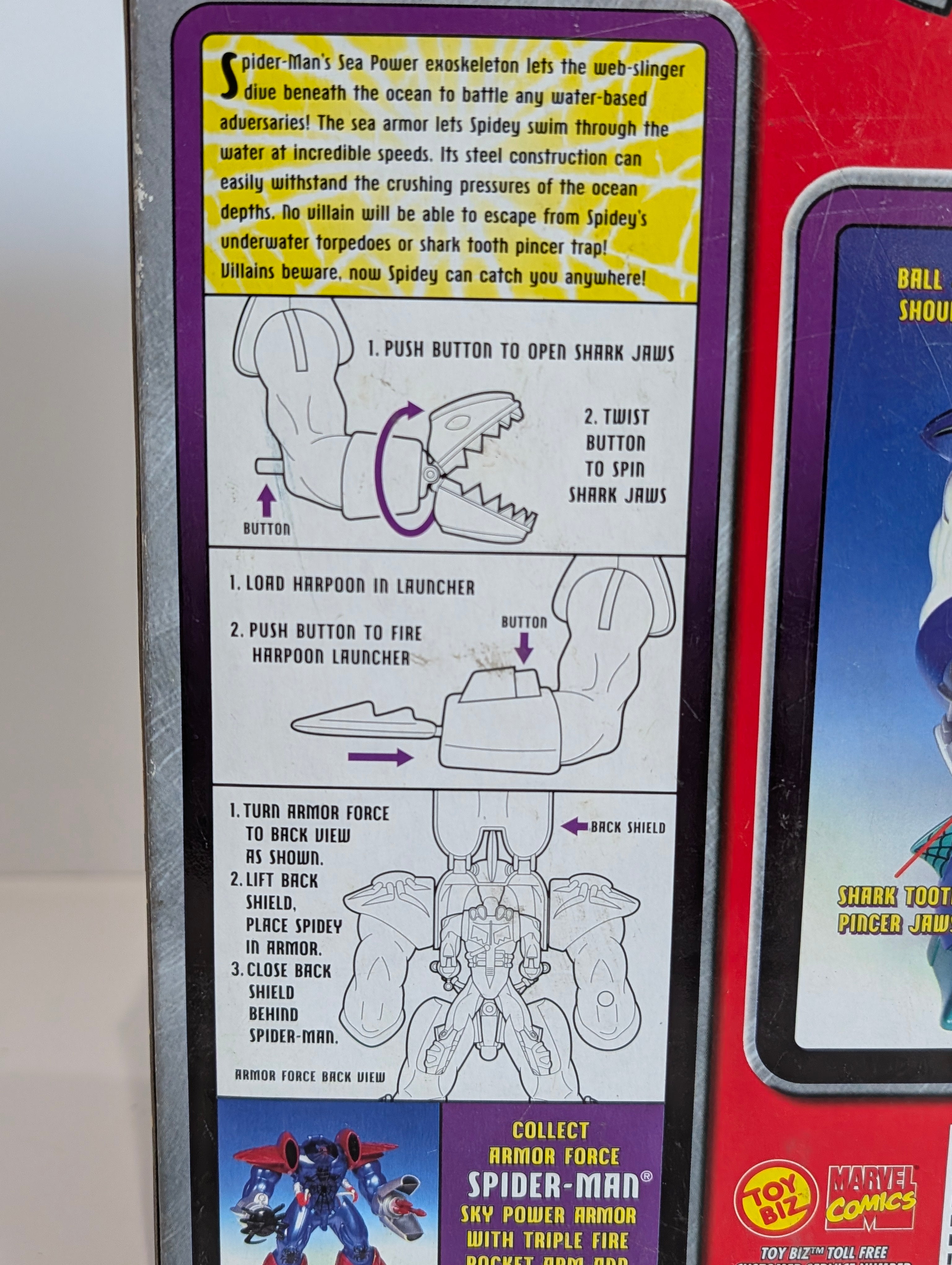 1999 Sea Power Armor Spider-Man Toybiz w/ 5" Sea Spiderman Action Figure NEW