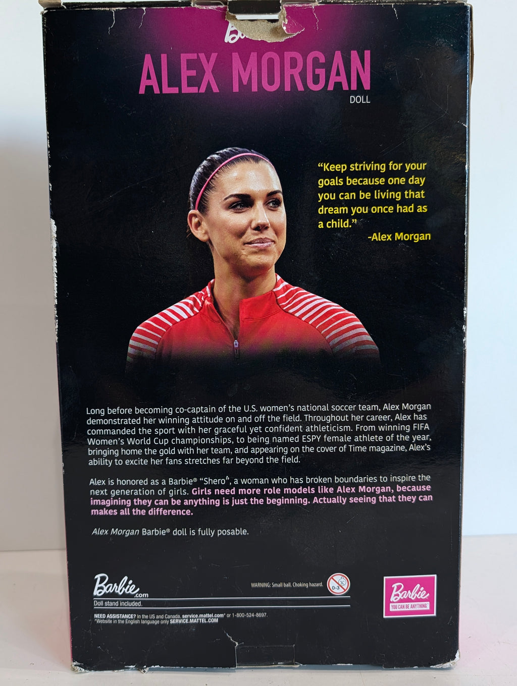 Alex Morgan - Barbie Signature Alex Morgan Soccer Doll Mattel Athlete Series Figure NIB