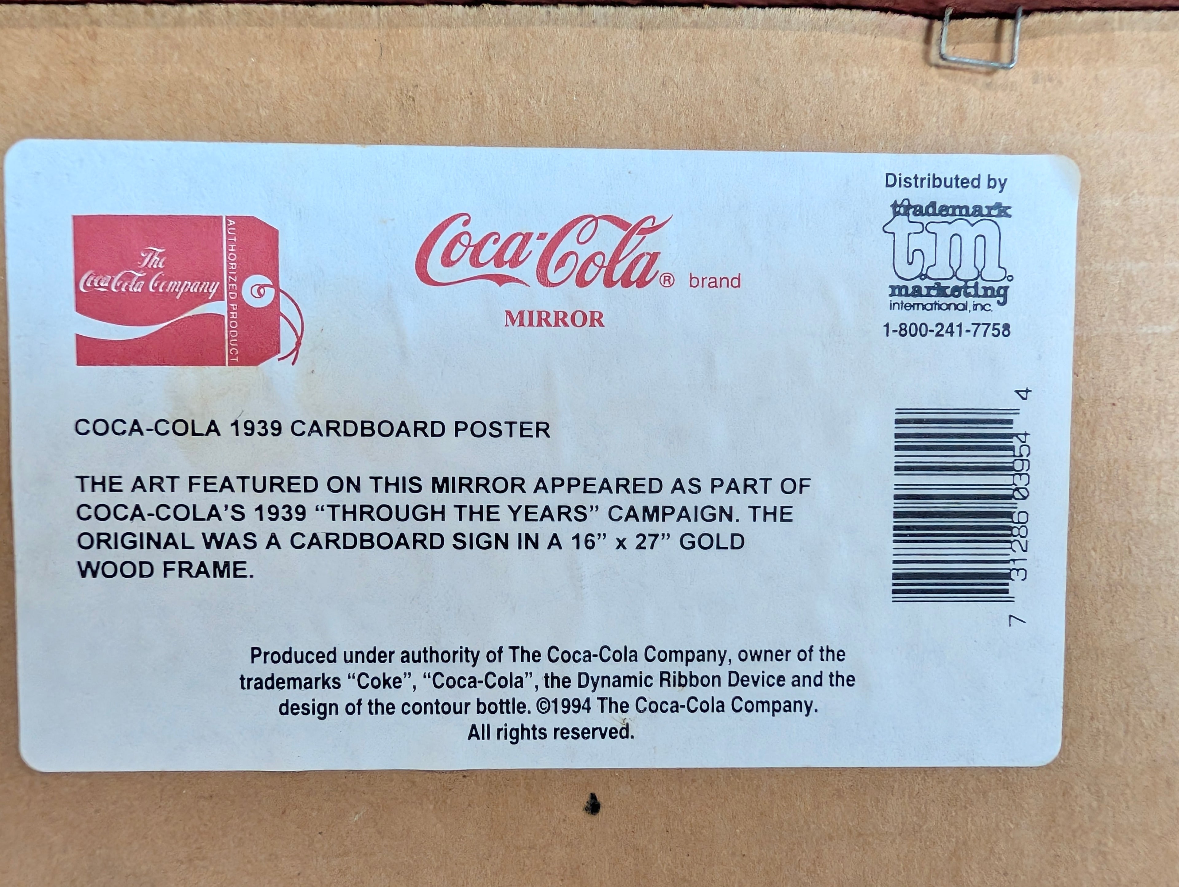 Coca Cola Mirror - Vintage 1994 Coca Cola Framed Mirror 1939 Poster Always Refreshing Sign Decor