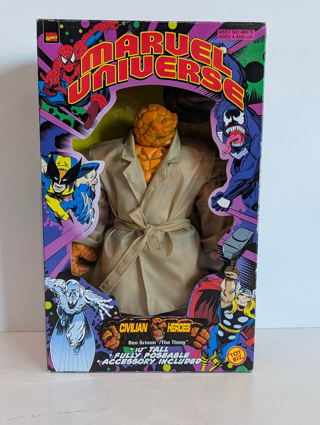 The Thing - Vintage 1998 Marvel Universe The Thing Ben Grimm 10” Figure ToyBiz Boxed