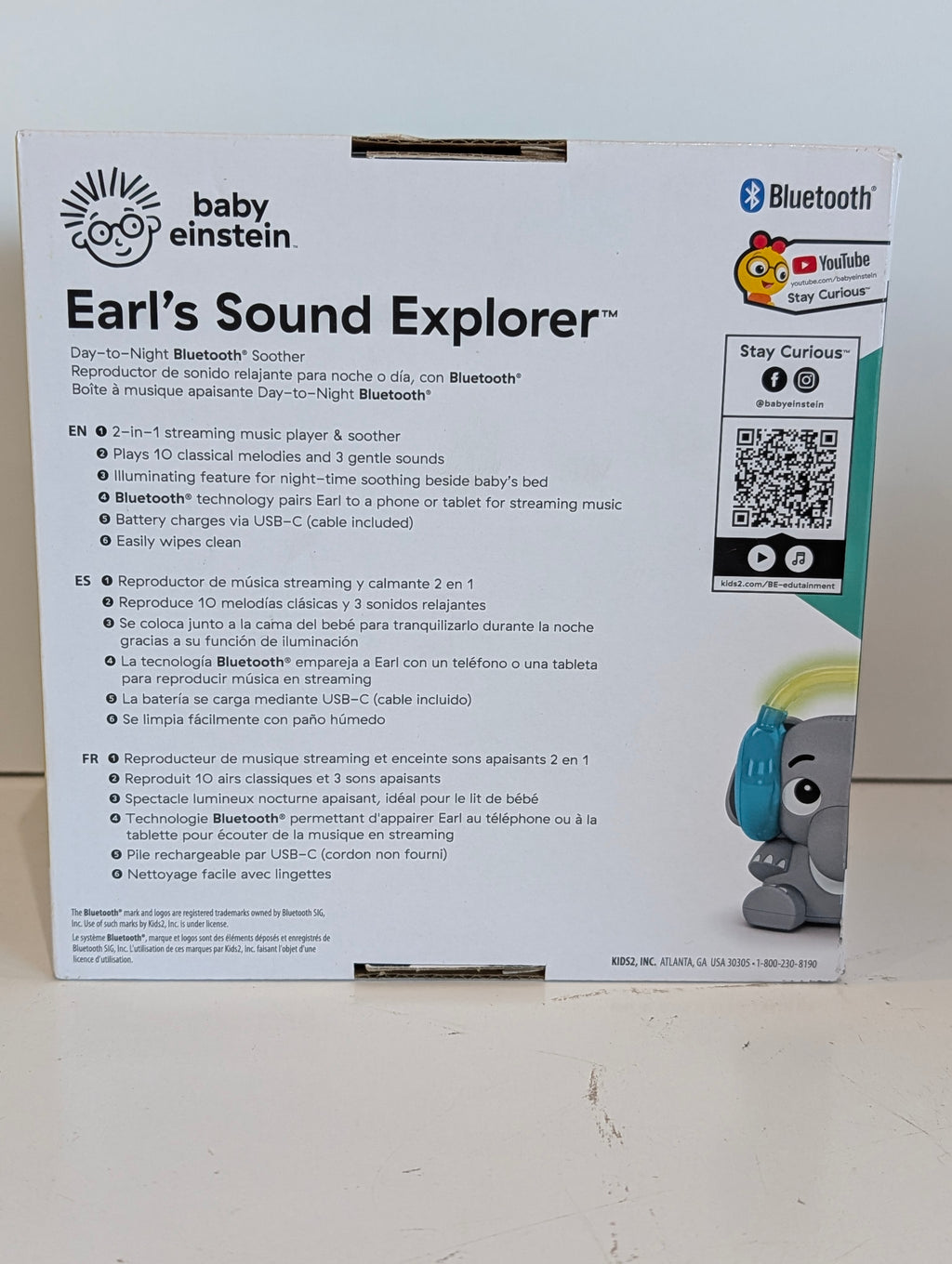 Baby Einstein Earl’s Sound Explorer Bluetooth Soother Night Light Music Toy