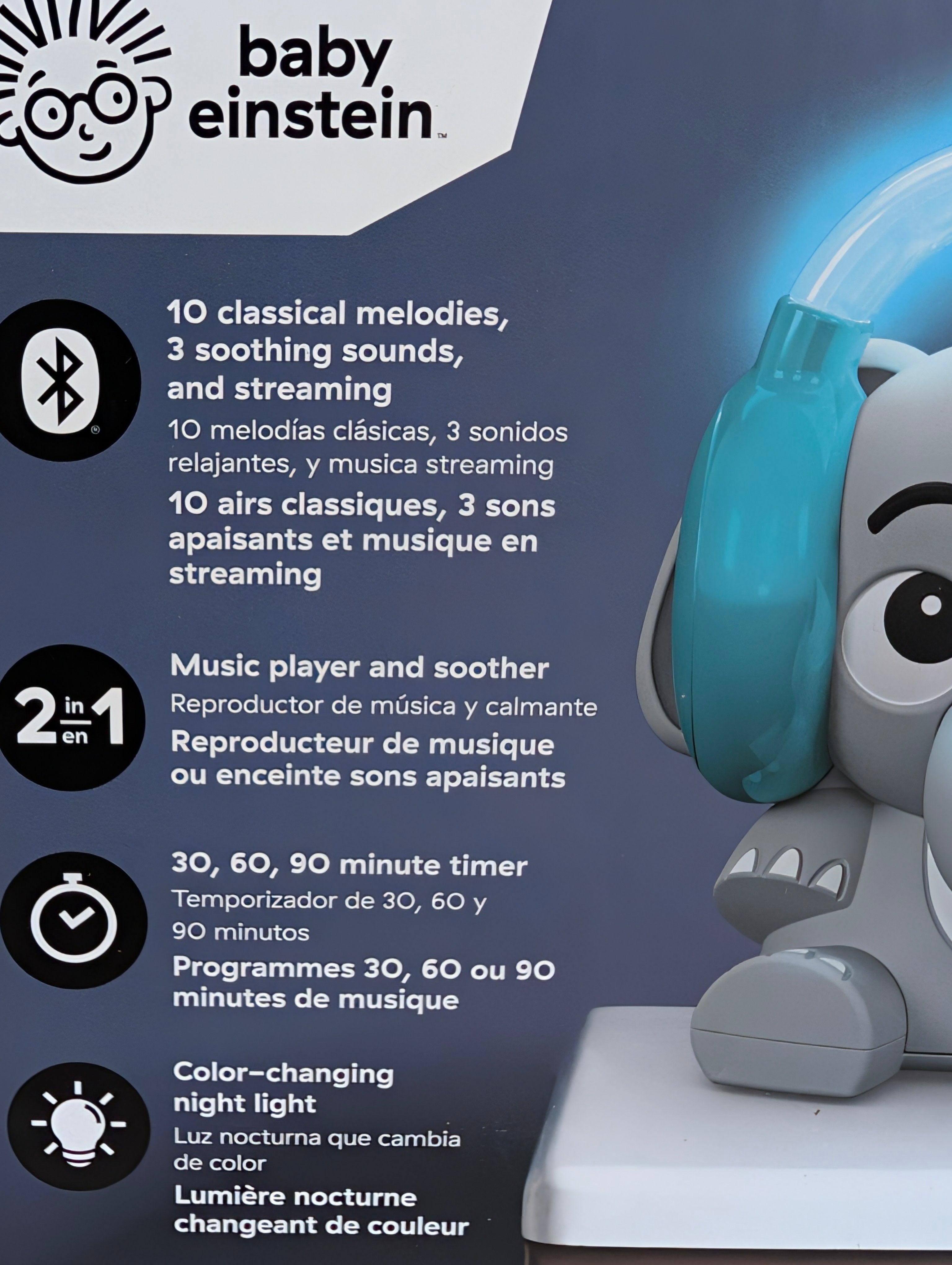 Baby Einstein Earl’s Sound Explorer Bluetooth Soother Night Light Music Toy
