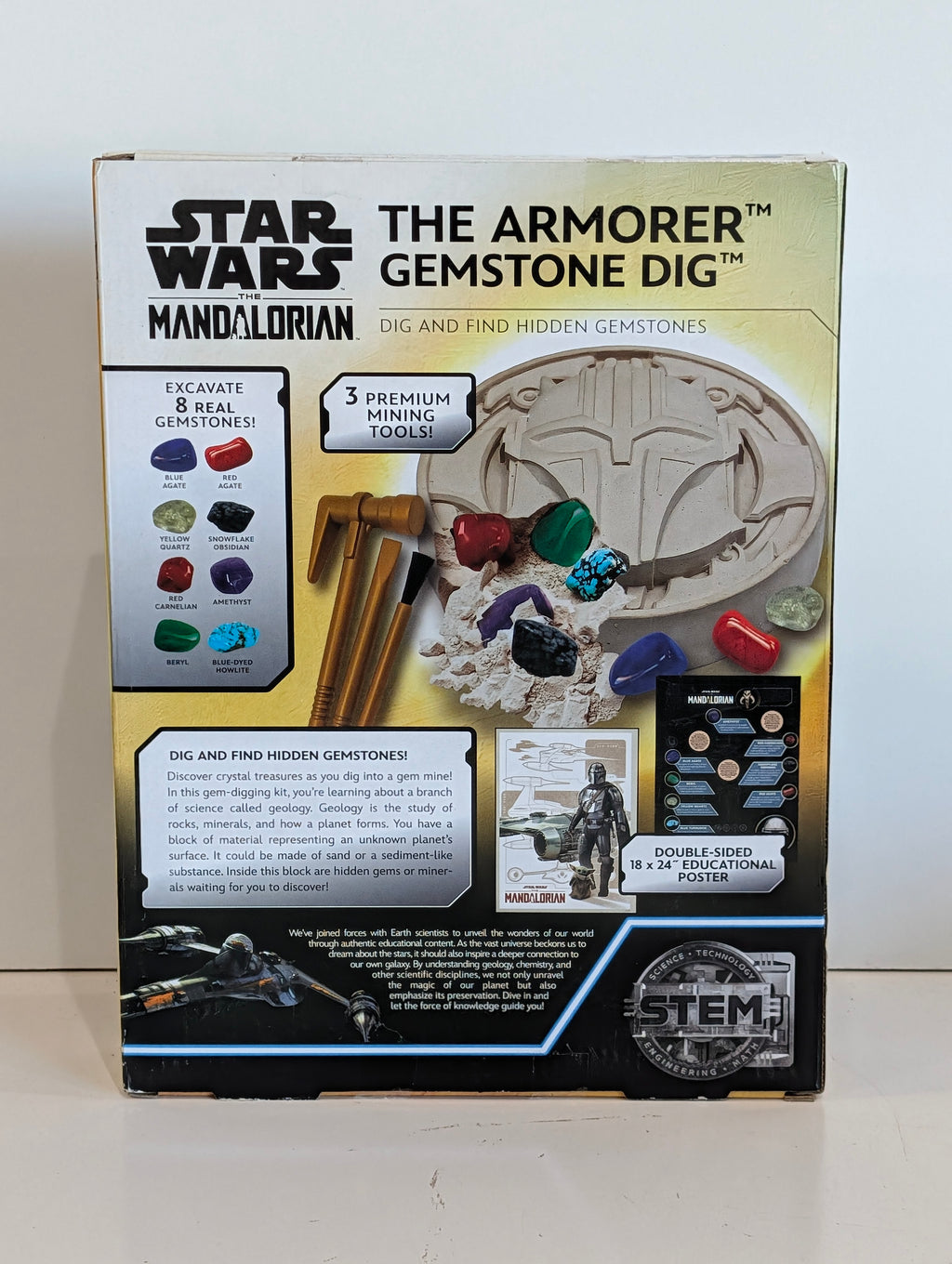 Star Wars Mandalorian Armorer Gemstone Dig Kit STEM Mining Toy Set Kids
