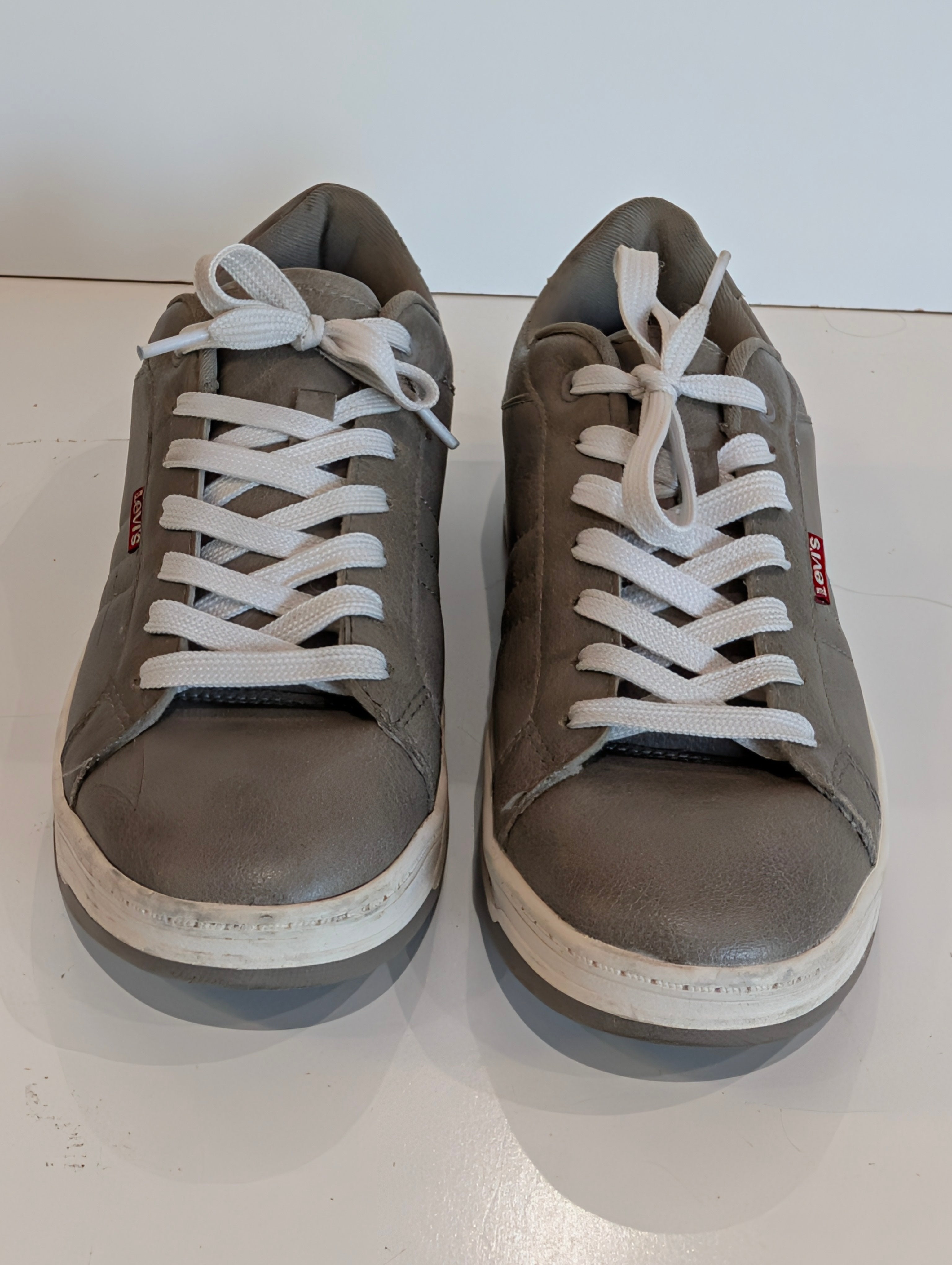 Levis Mens Gray Low Top Sneakers Casual Lace Up Shoes Streetwear Size Unknown