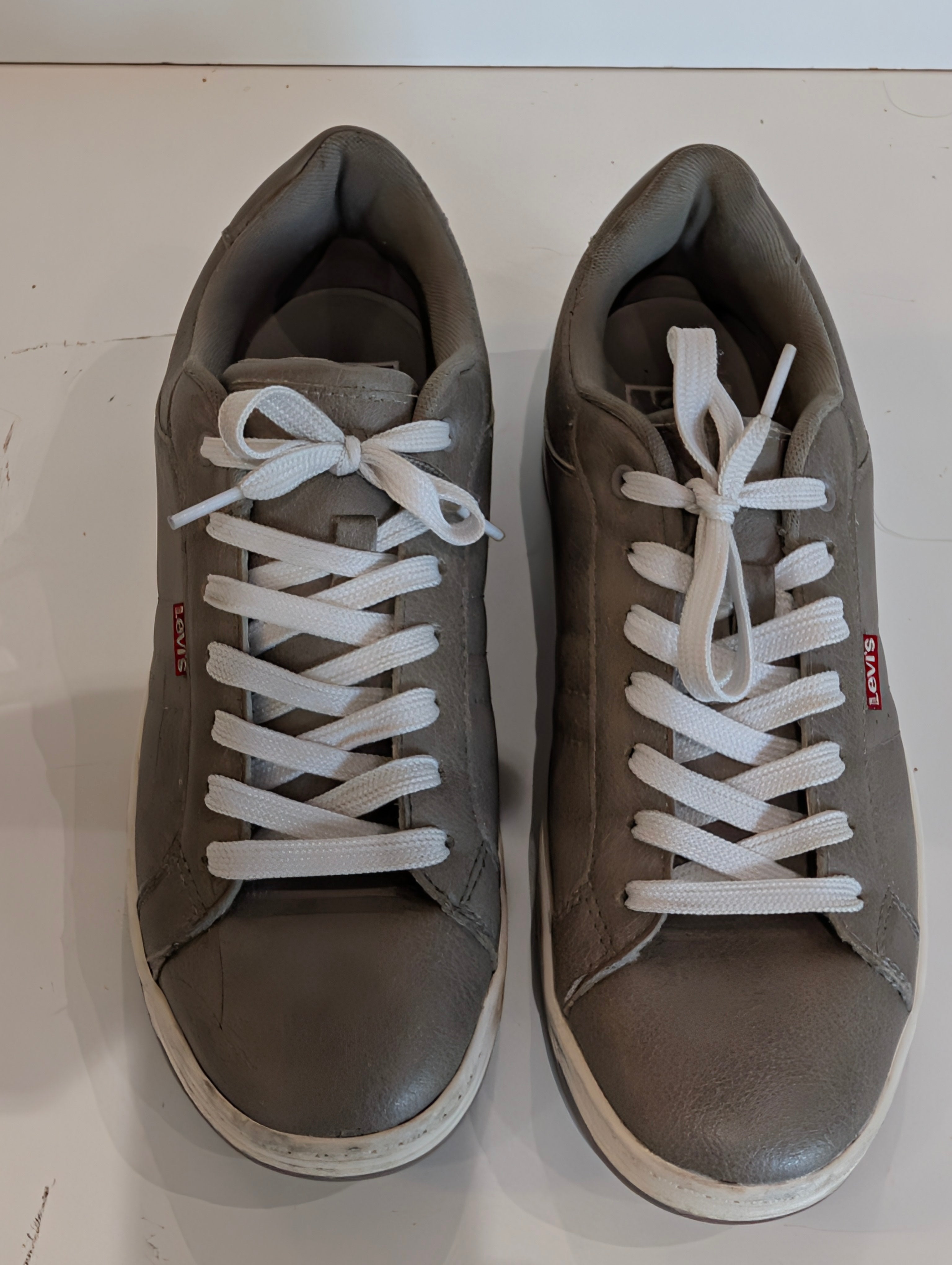 Levis Mens Gray Low Top Sneakers Casual Lace Up Shoes Streetwear Size Unknown