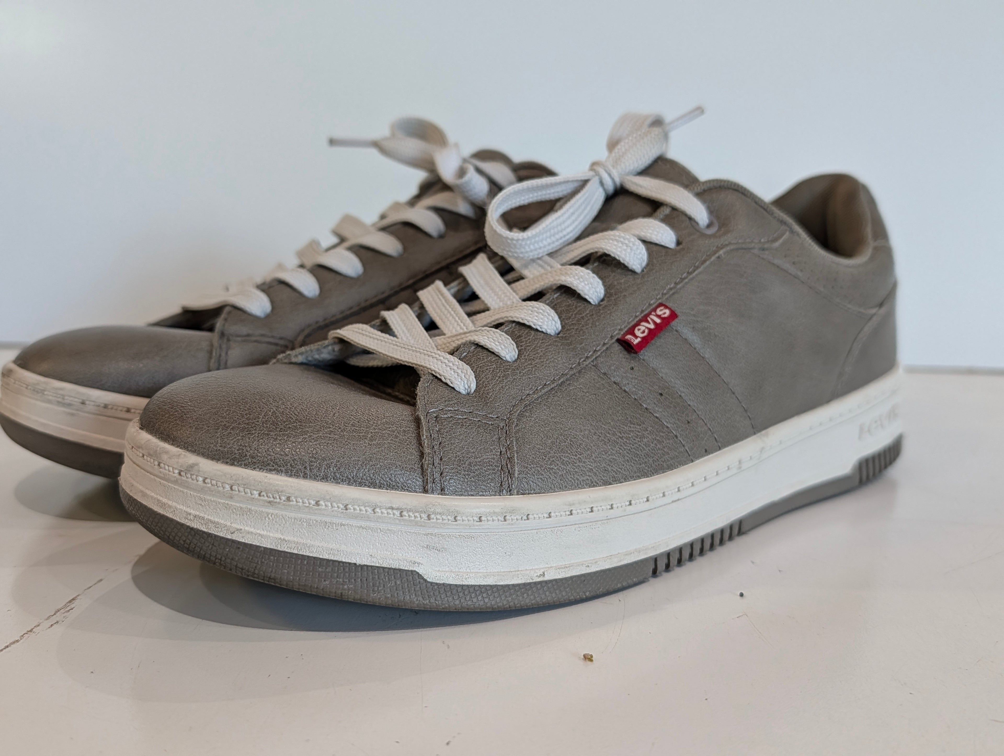 Levis Mens Gray Low Top Sneakers Casual Lace Up Shoes Streetwear Size Unknown