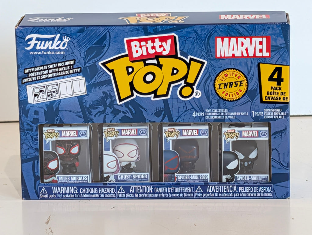 Funko Bitty Pop Marvel Spider-Man 4 Pack Chase Edition Mini Figures Set NIB