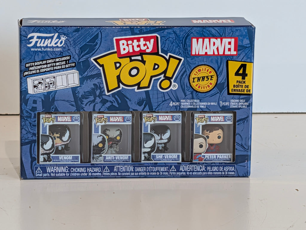 Funko Bitty Pop Marvel Venom Anti-Venom She-Venom Peter Parker 4 Pack Chase