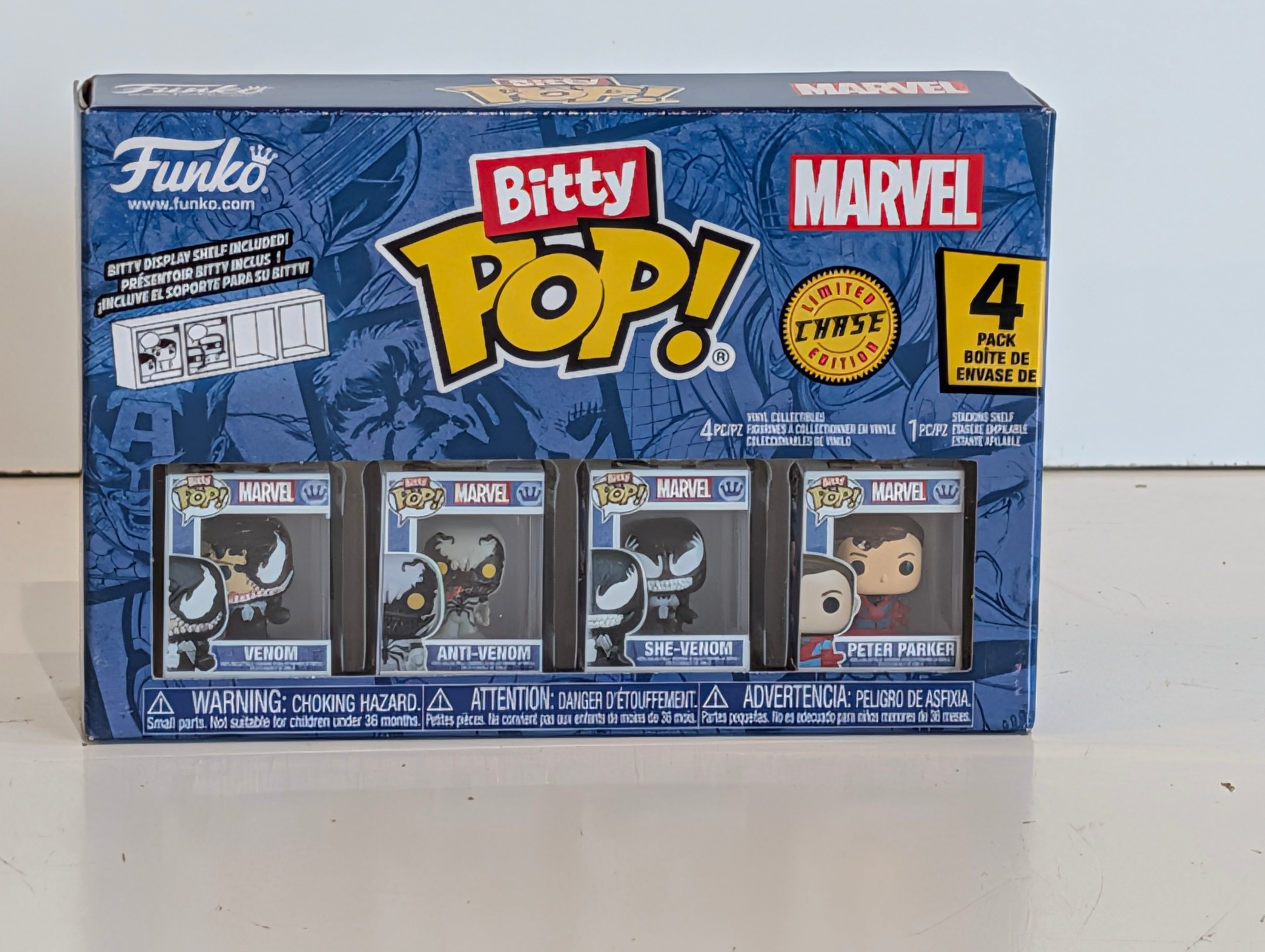 Funko Bitty Pop Marvel Venom Anti-Venom She-Venom Peter Parker 4 Pack Chase