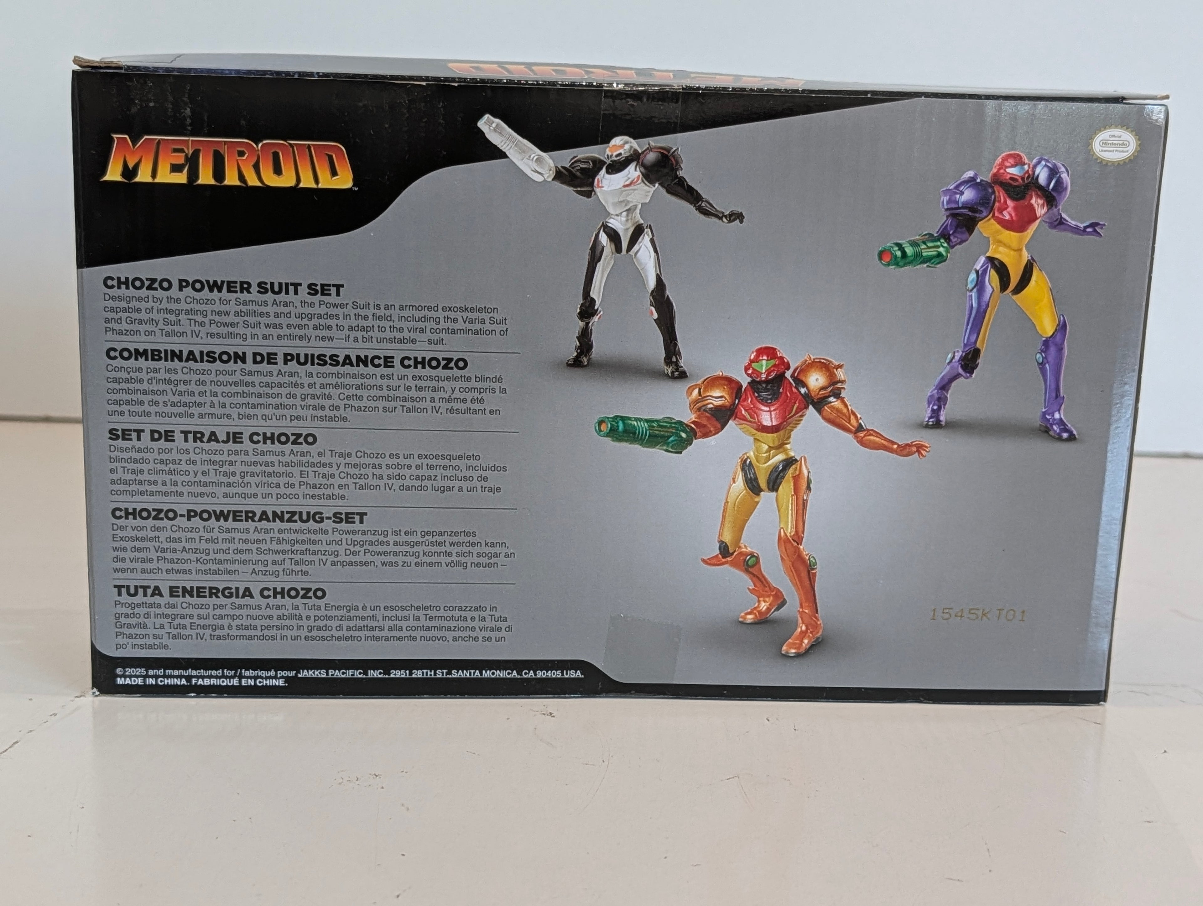 Metroid Chozo Power Suit Set Samus Figures Jakks Pacific Nintendo 3 Pack NIB