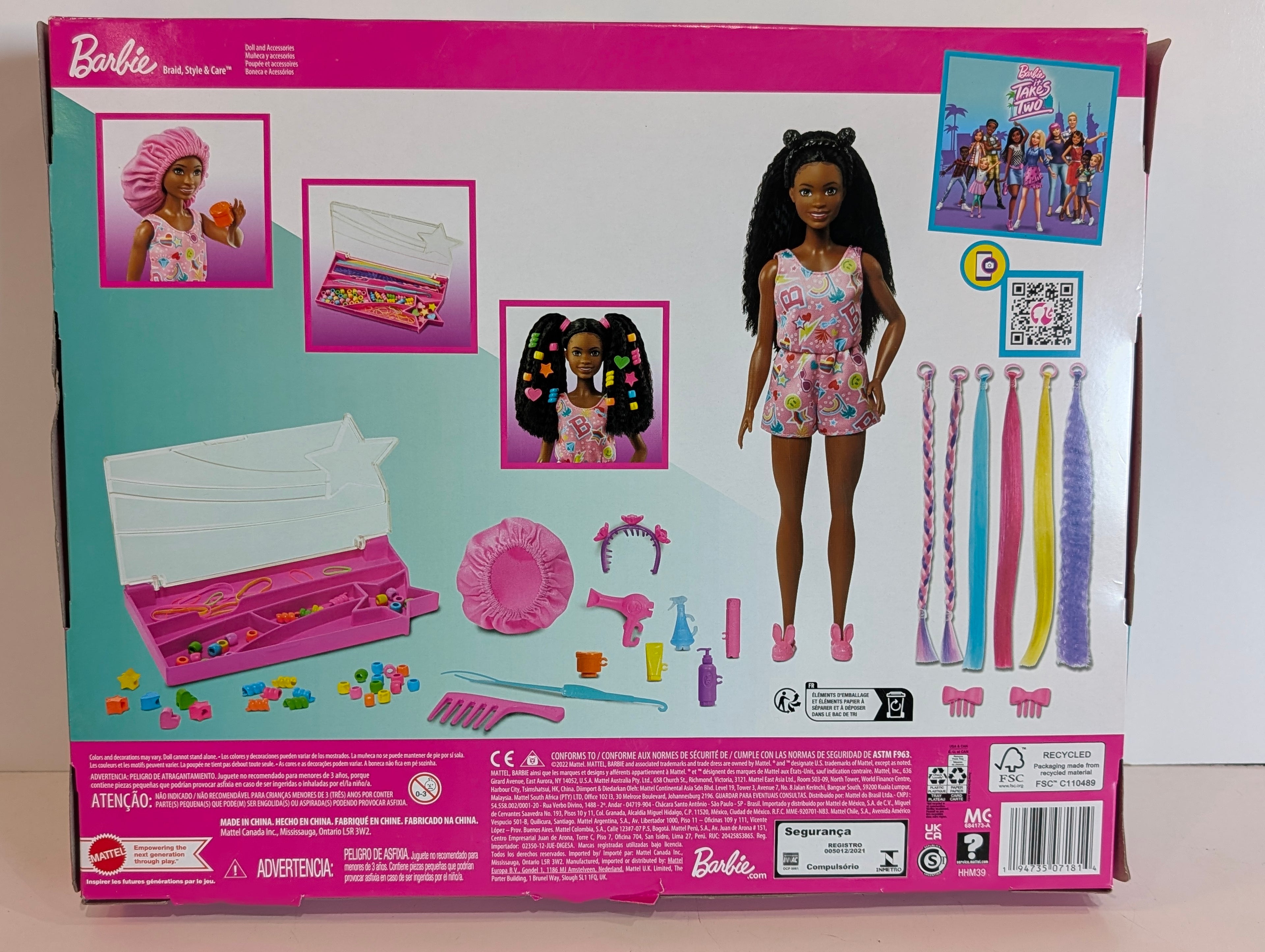 Barbie Life In The City Doll 75+ Pieces Hair Styling Playset Mattel Toy Set