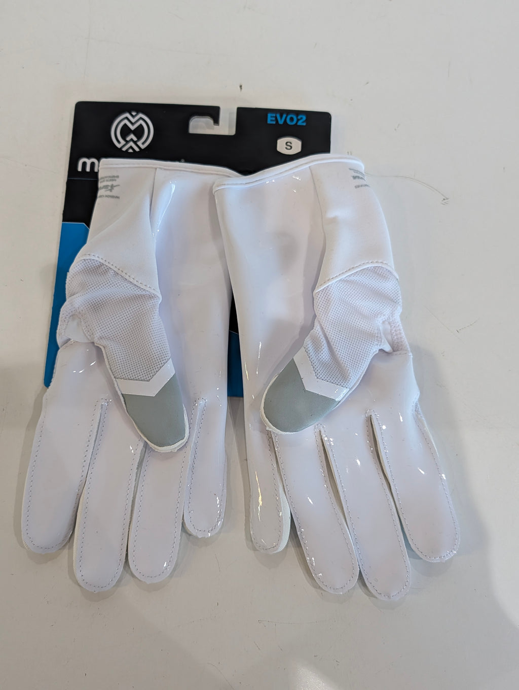 Massov EVO2 Adult Small Football Gloves White Receiver Grip Gloves SFIA