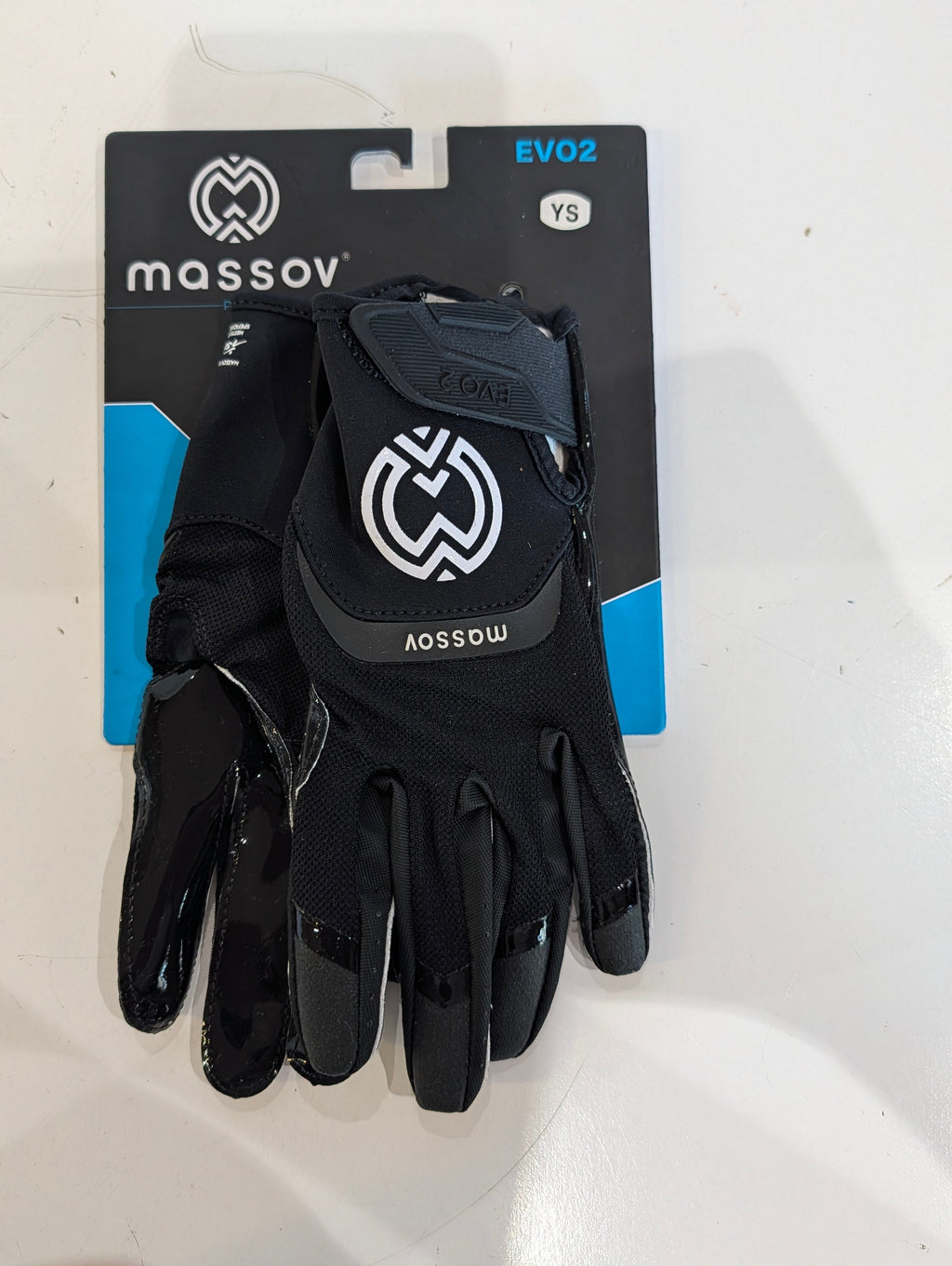 Massov EVO2 Youth Small Football Gloves Black Grip Receiver Gloves SFIA