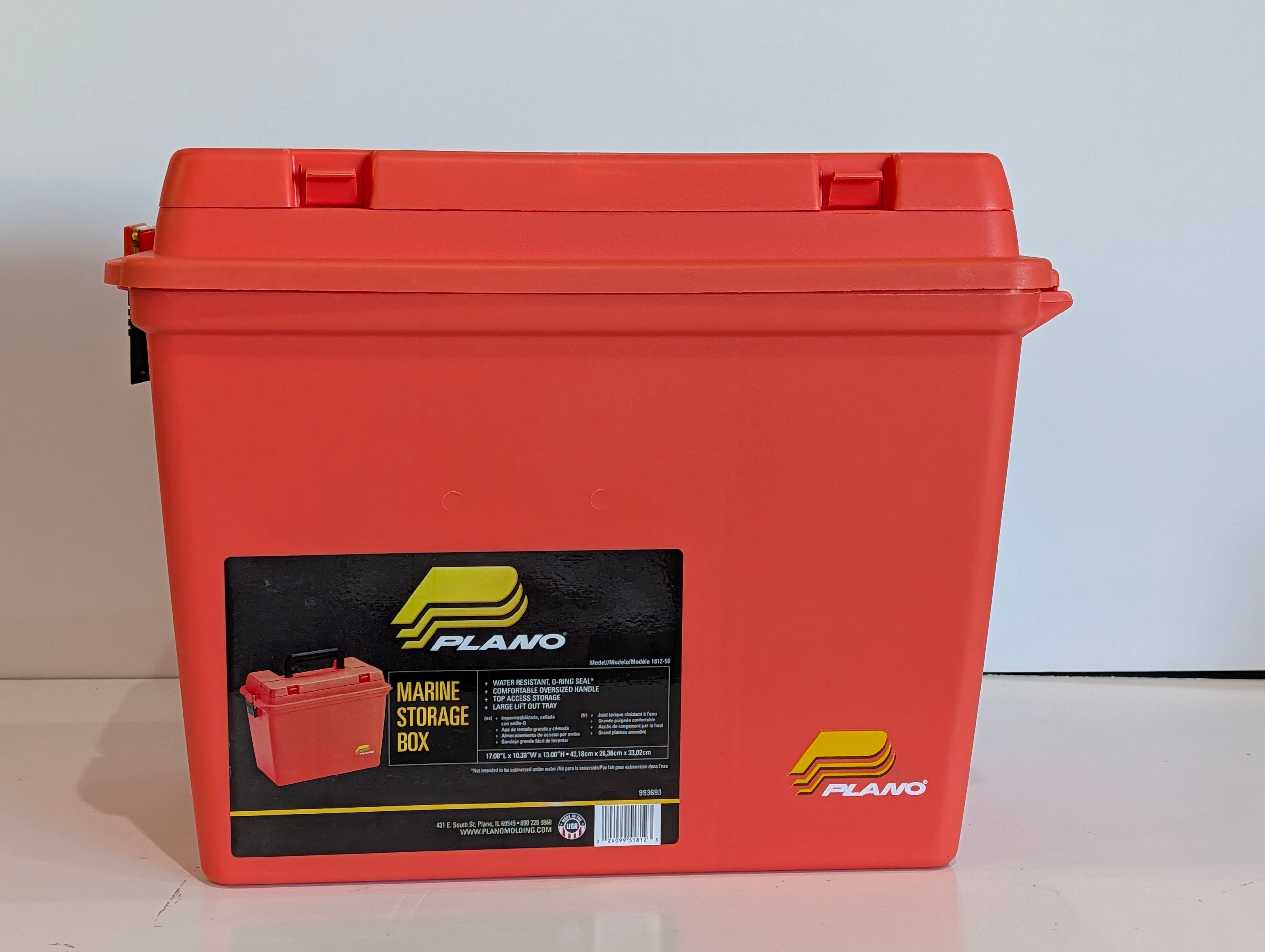 Plano 1812-50 Marine Storage Box Waterproof O-Ring Seal Utility Case Red