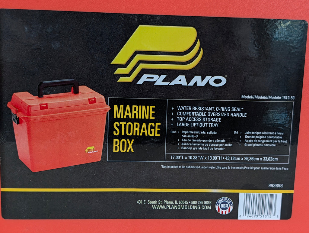 Plano 1812-50 Marine Storage Box Waterproof O-Ring Seal Utility Case Red