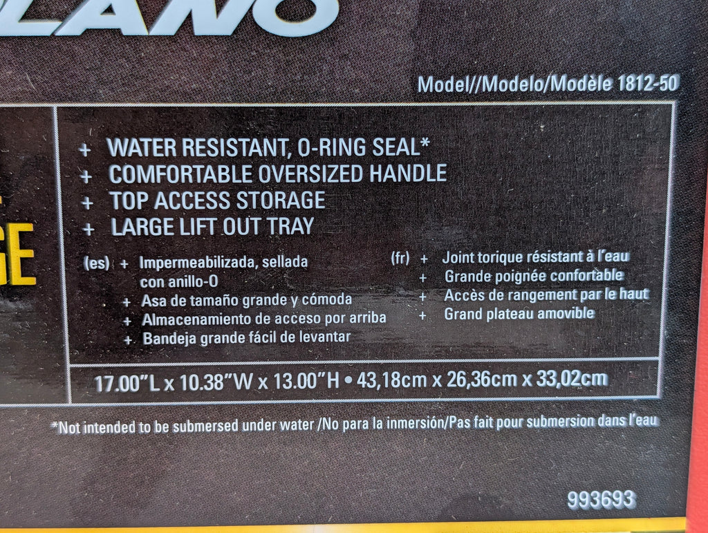 Plano 1812-50 Marine Storage Box Waterproof O-Ring Seal Utility Case Red