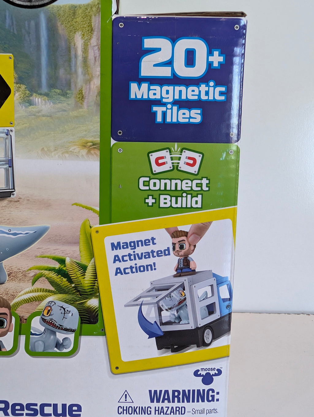 Jurassic World Tile Town Dino Rescue Magnetic Tile Set 20+ Pieces Kids Toy