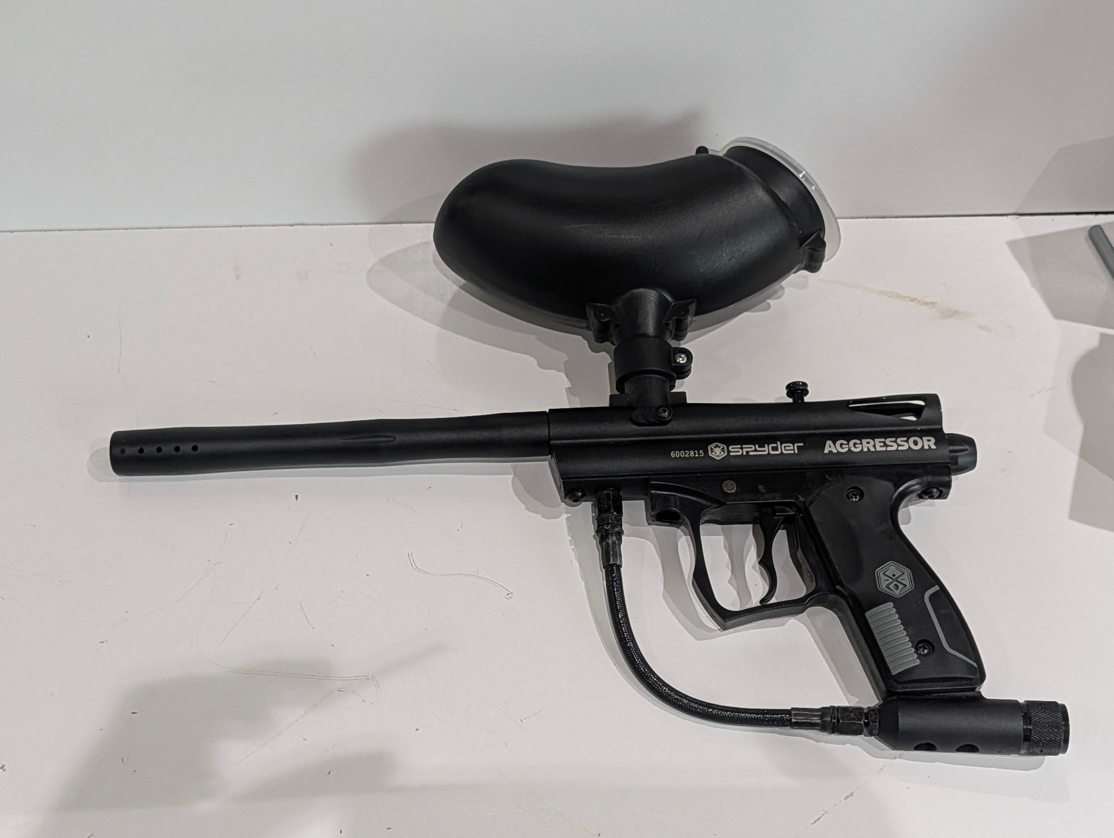 Spyder Aggressor Paintball Marker Semi Auto CO2 Hopper Fed Black Sport Marker