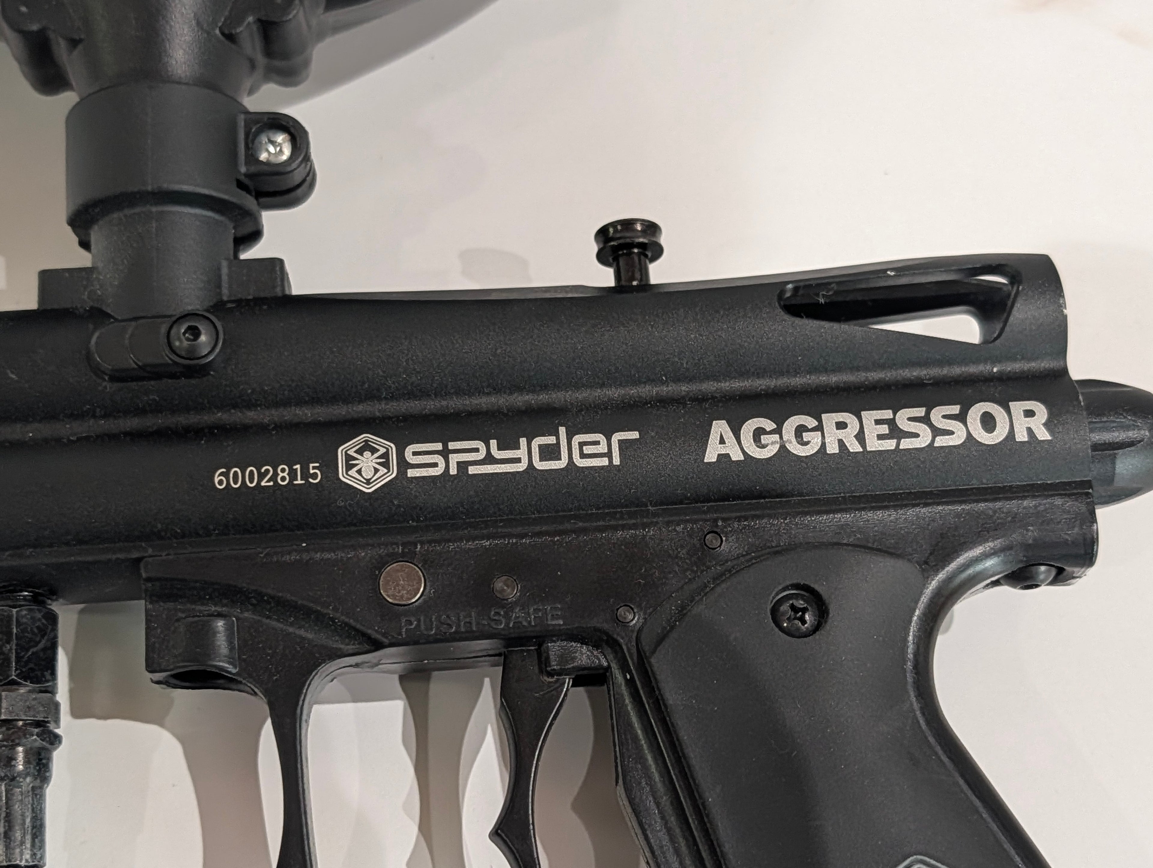 Spyder Aggressor Paintball Marker Semi Auto CO2 Hopper Fed Black Sport Marker