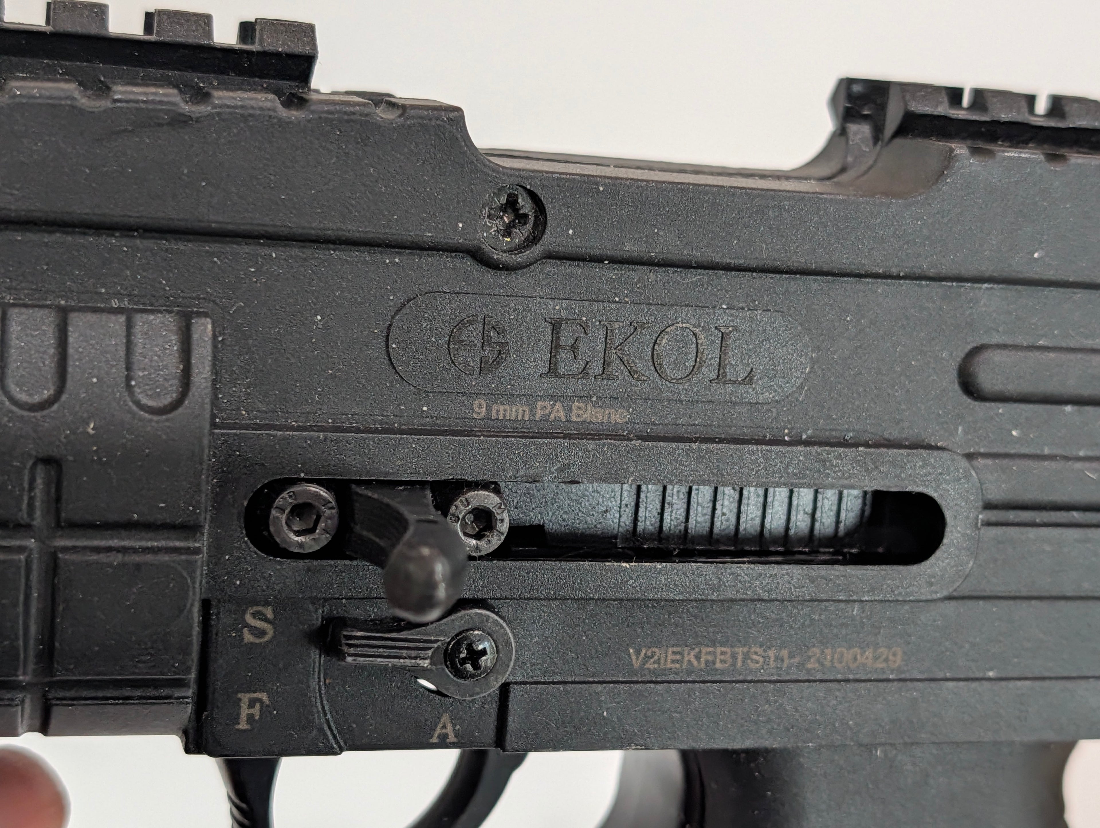 Ekol ASI UZI Style 9mm P.A Blank Firing Automatic Prop Gun With 2 Magazines