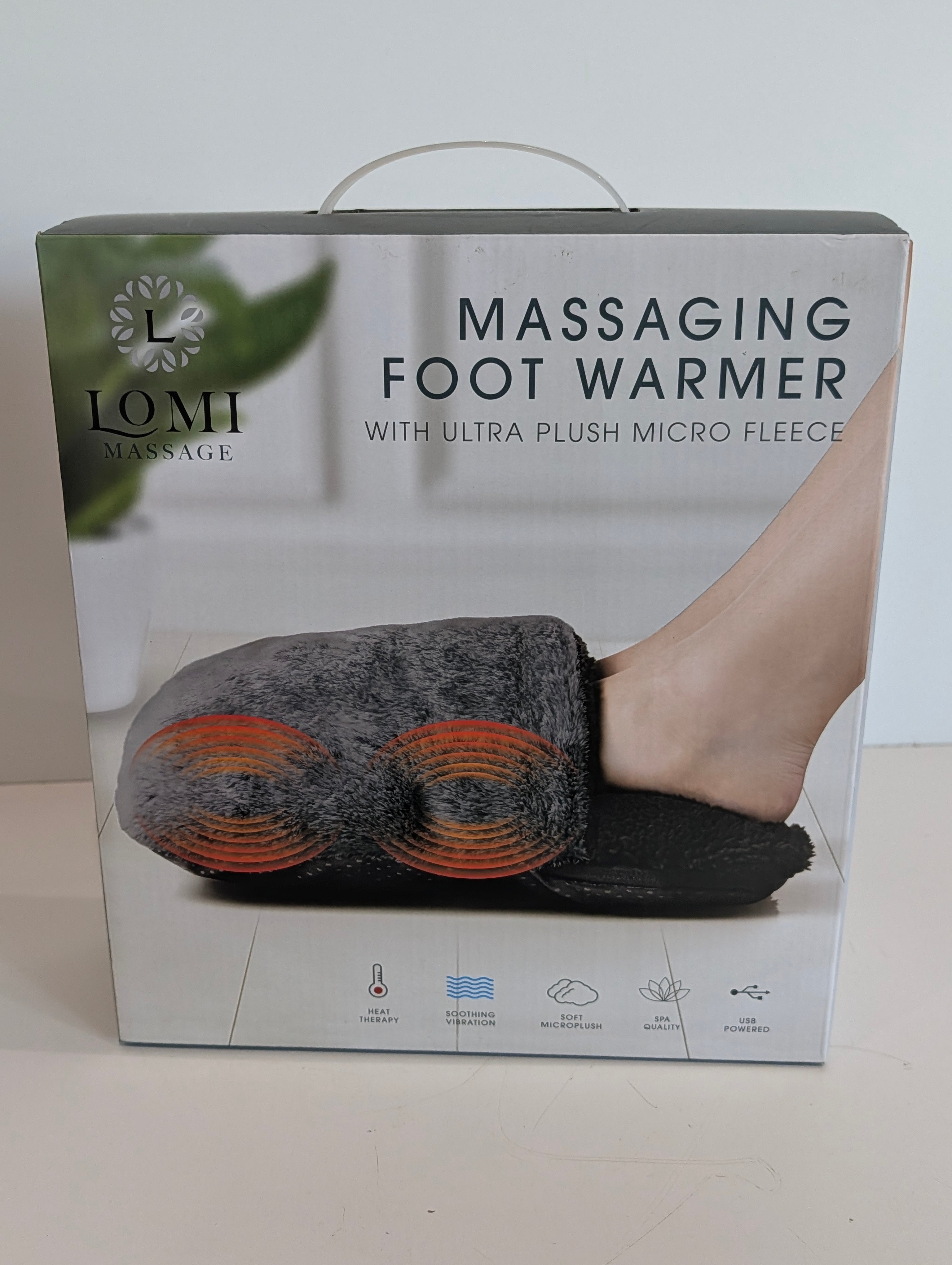 Lomi Massaging Foot Warmer Ultra Plush Micro Fleece Heated Foot Massager