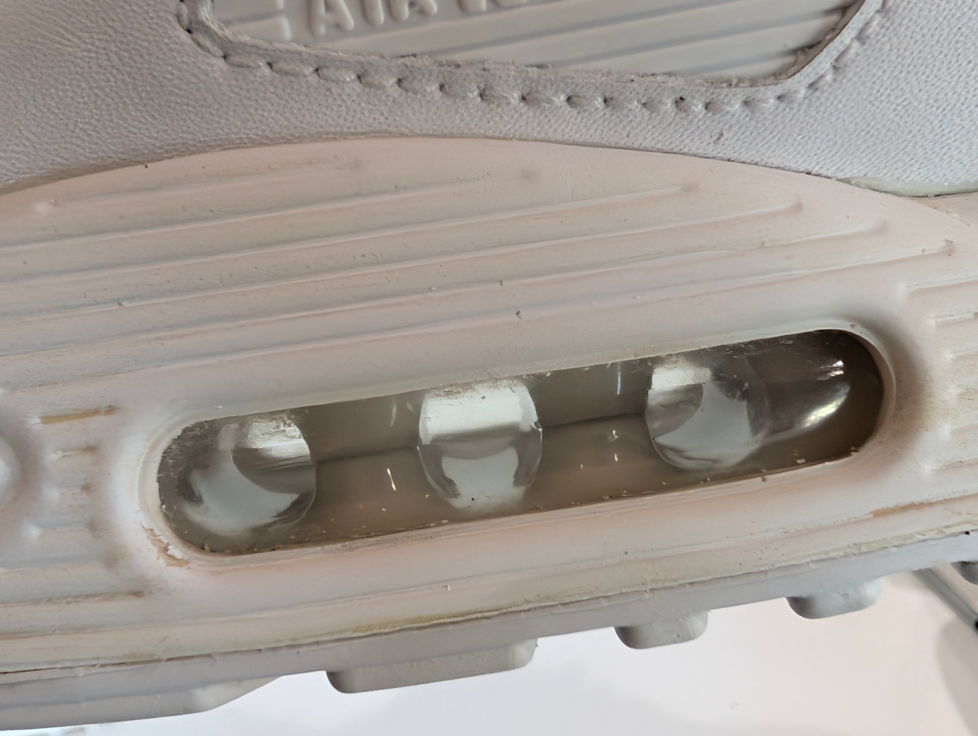 Nike Air Max 90 White Mesh Leather Sneakers Womens Size 7.5 CN8490-100 Shoes