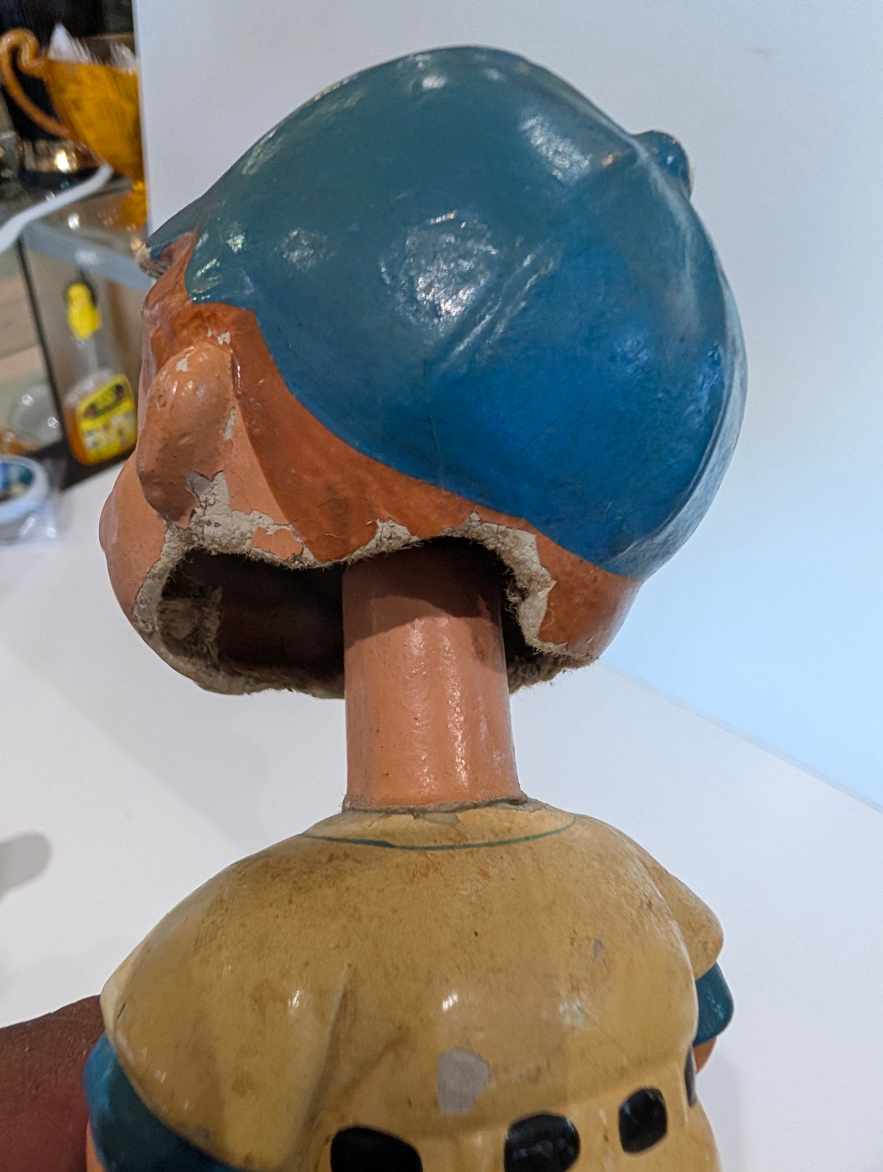 Vintage Los Angeles Dodgers Bobblehead Nodder Figure Damaged Head Crack Repair