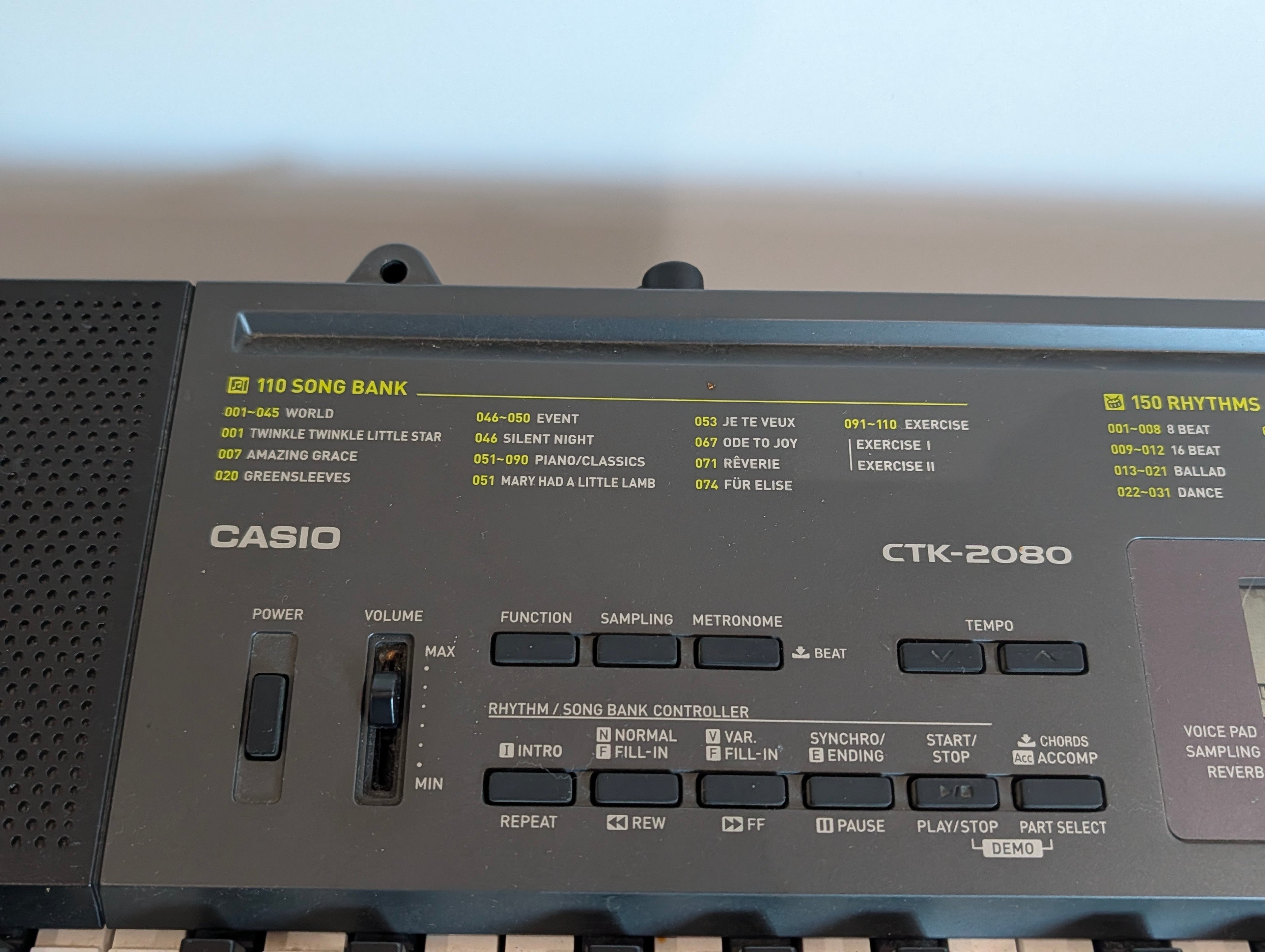 Casio CTK-2080 61 Key Electronic Keyboard Piano USB MIDI Song Bank Bundle