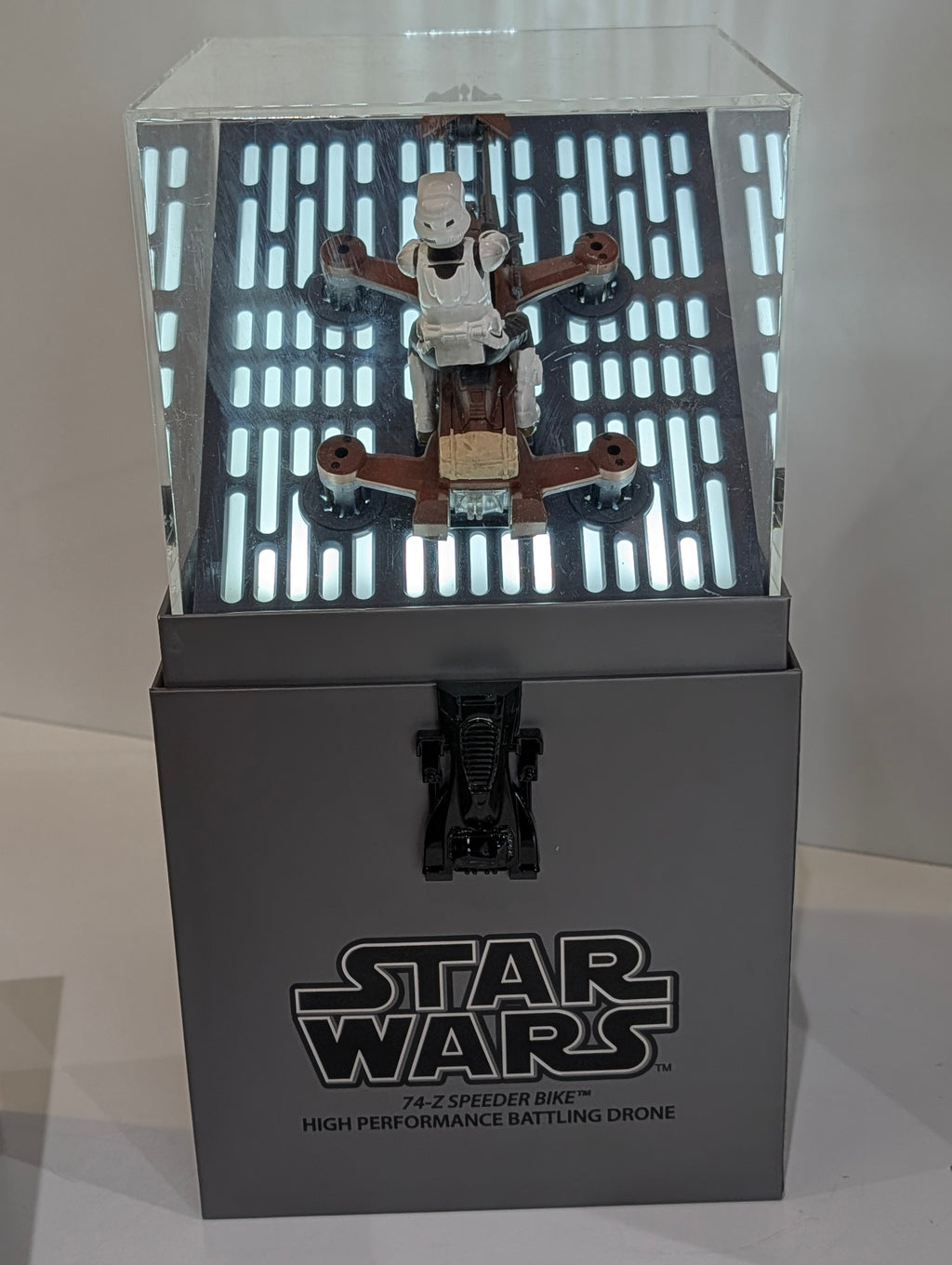 Star Wars 74-Z Speeder Bike Drone Propel Collectors Display Case Disney