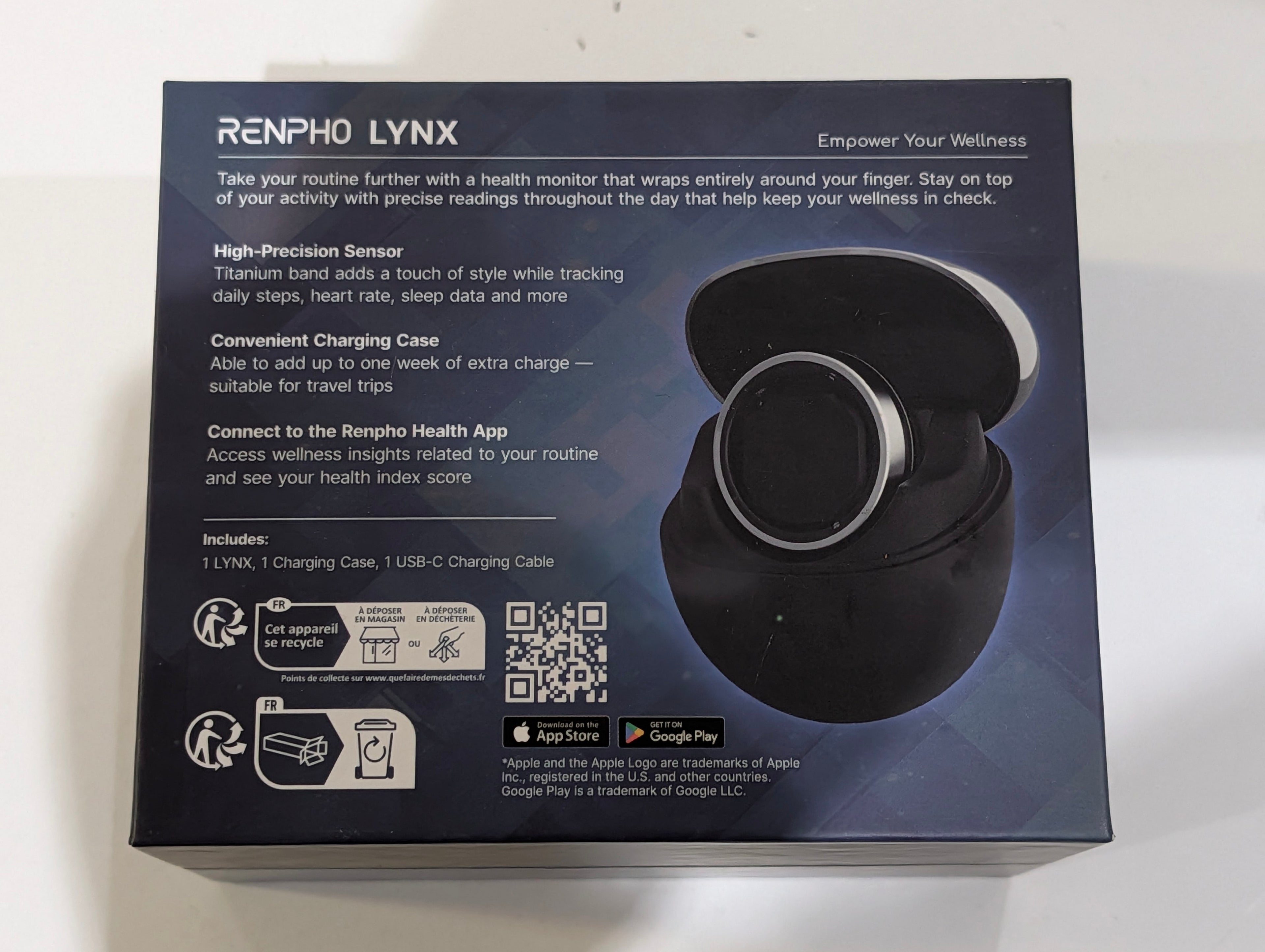 RENPHO Lynx Smart Ring Size 10 Health Tracker Titanium Fitness Sleep Monitor