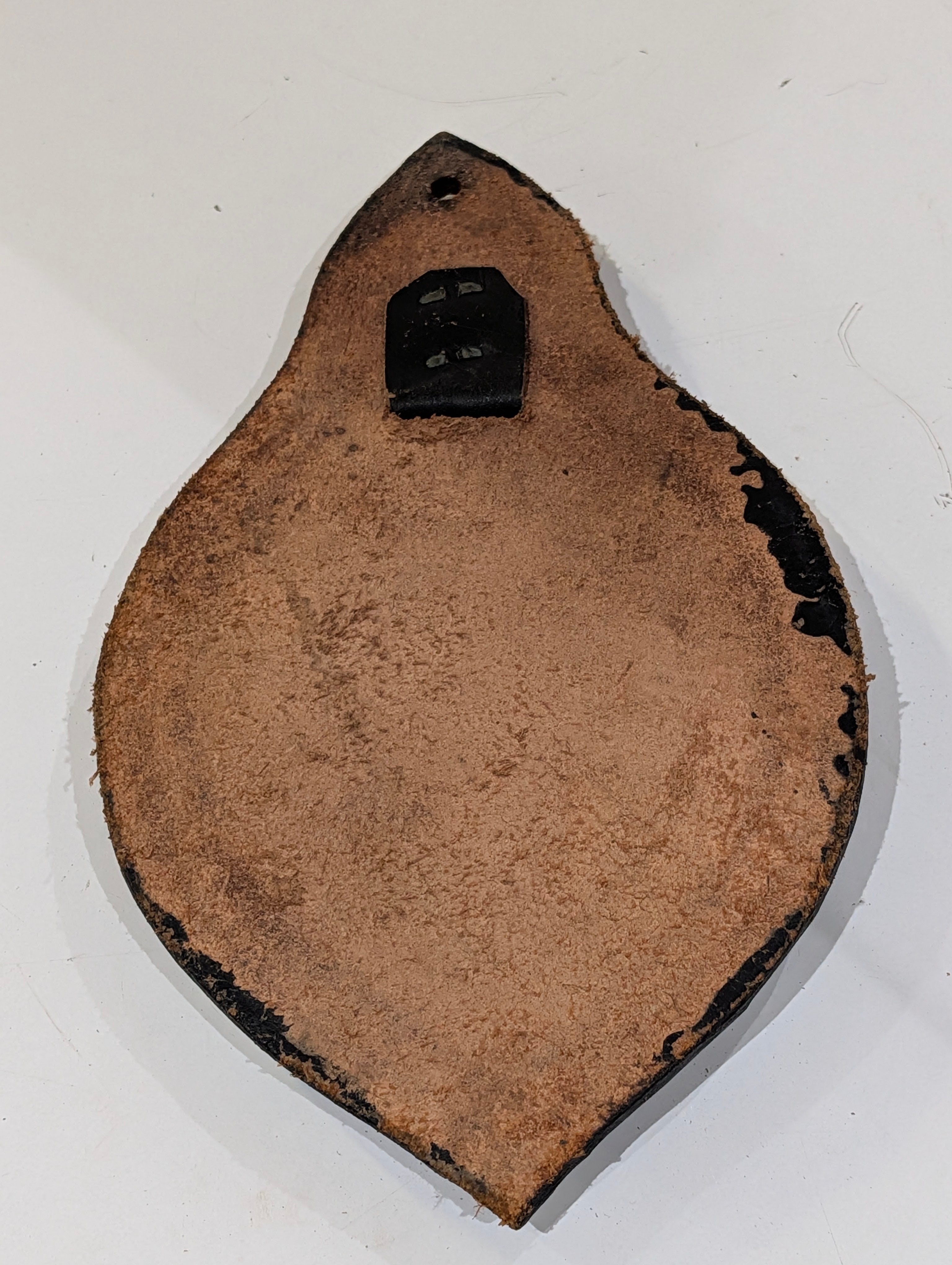 Vintage Horse Head Brass Door Knocker Leather Backing Rustic Western Decor