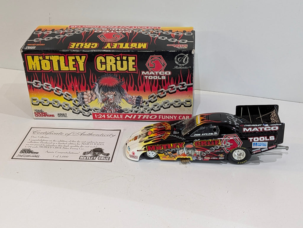Signed Jim Epler Motley Crue 1:24 Nitro Funny Car Diecast Matco Tools COA