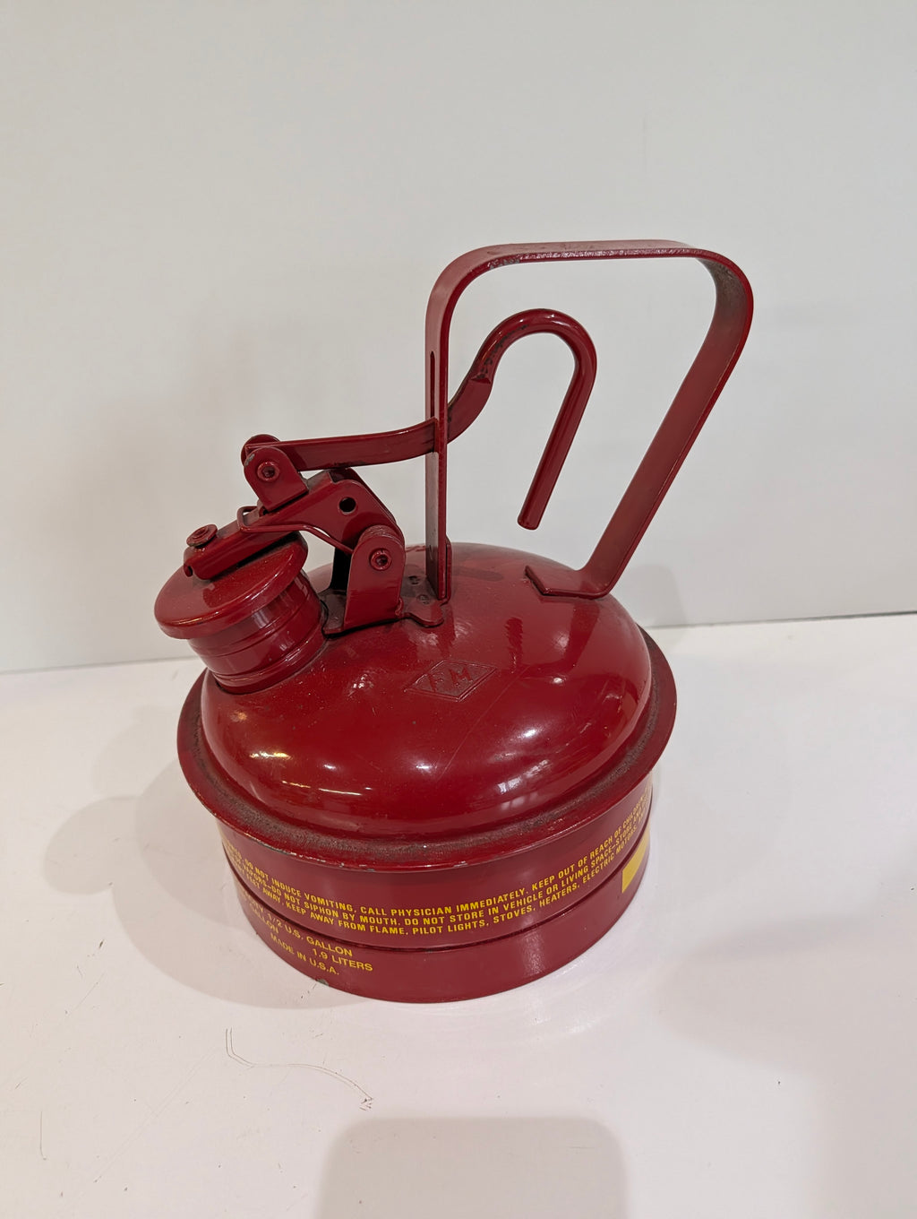 Vintage Eagle Safety Can 1/2 Gallon Red Metal Flammable Liquid Storage USA