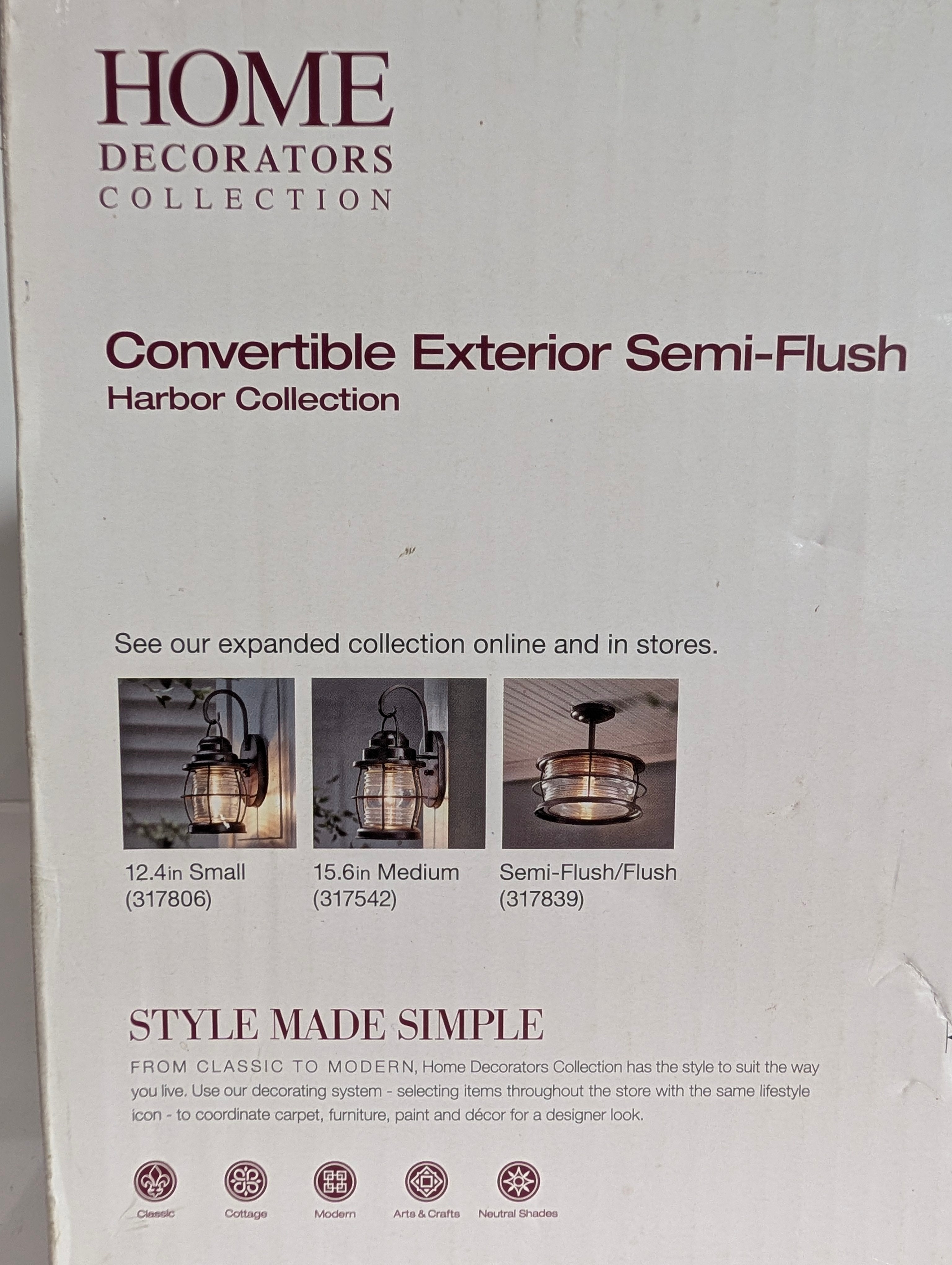 Home Decorators Harbor Bronze Semi Flush Exterior Ceiling Light 13in Fixture