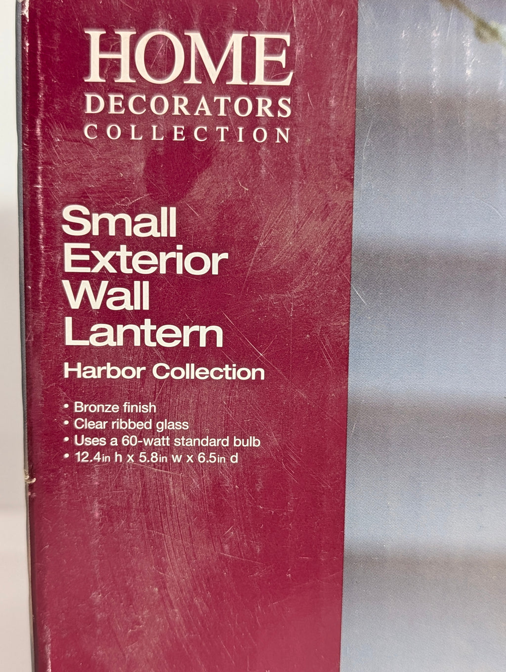Home Decorators Small Exterior Wall Lantern Bronze Ribbed Glass 12.4in Light